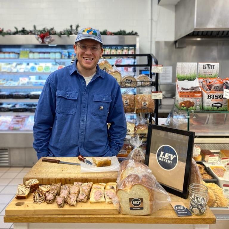 The weather outside is frightful but inside @sanagansmeatlocker there are @levbakery samples, and it&rsquo;s delightful. Come stop by and say hi!