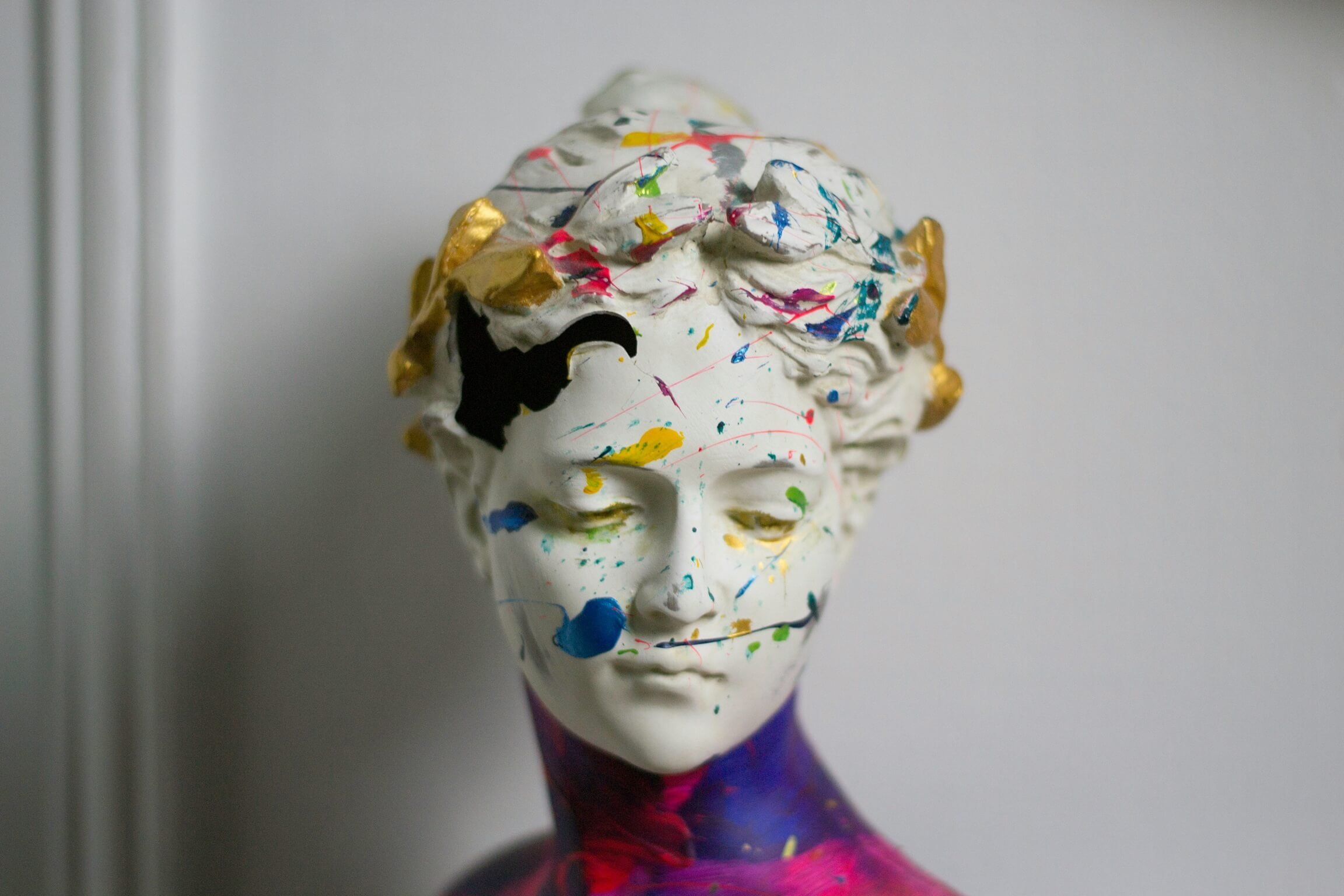 painted sculpture woman whimsy