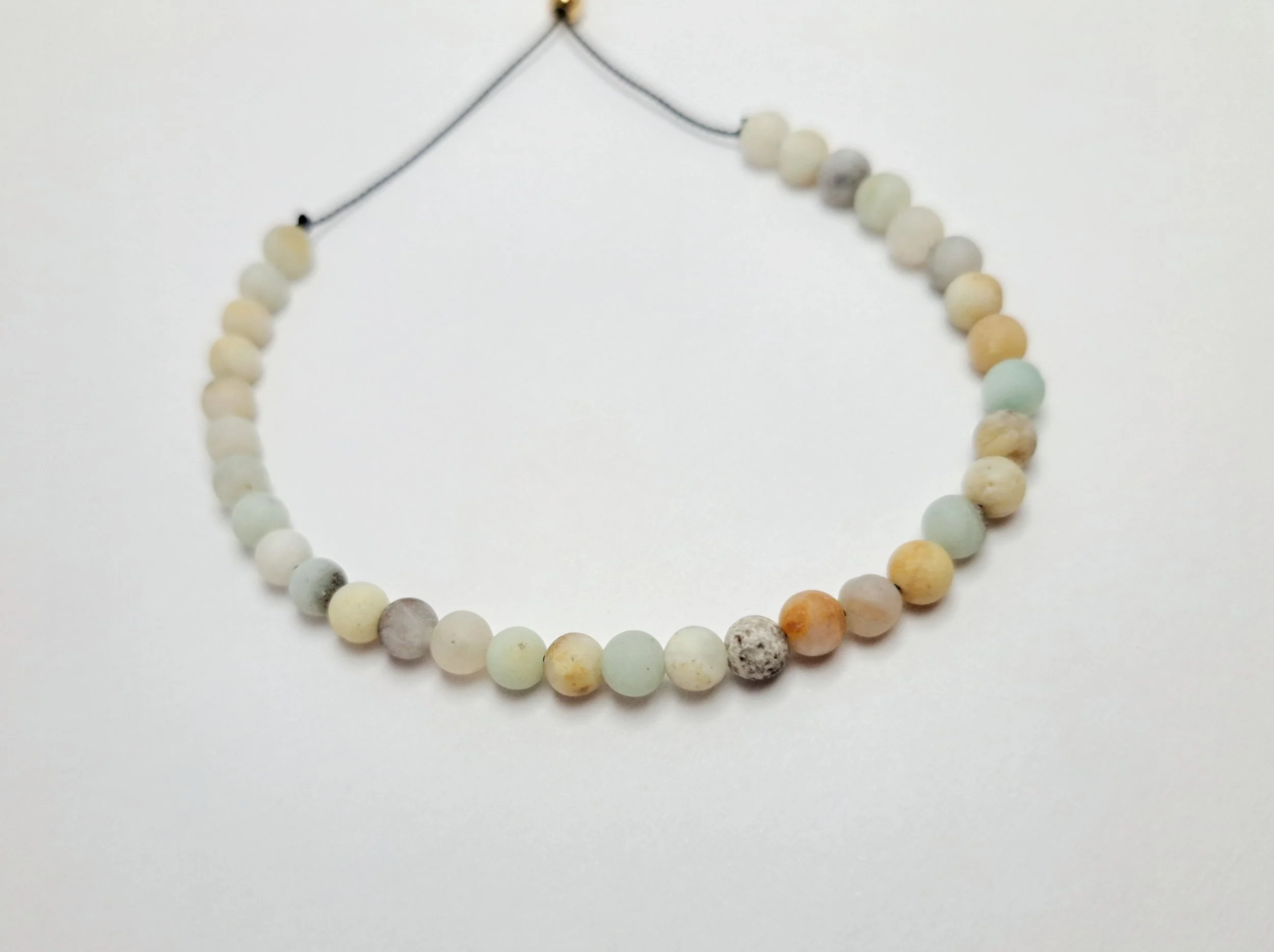 Amazonite Crystal GEMSTONE BRACELET SILK CORD ADJUSTABLE BEAD THE BLOSSOM HUT