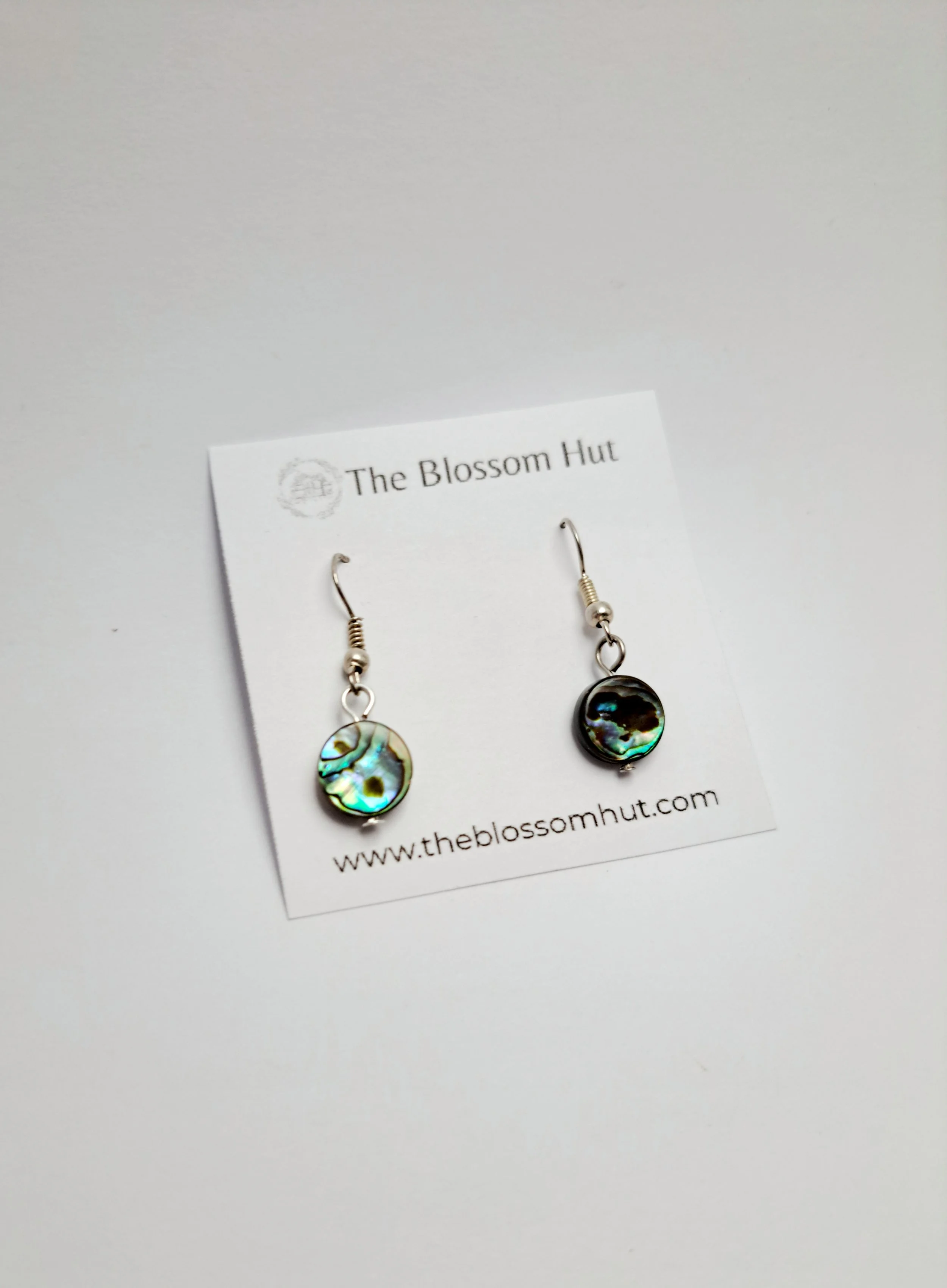round circle abalone paua paua shell dangle earrings the blossom hut