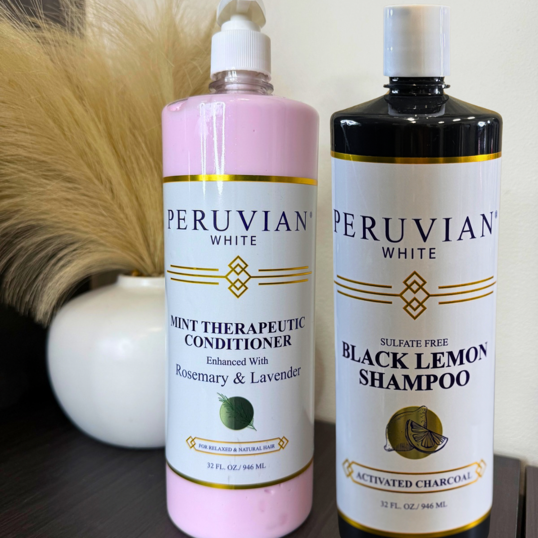 32OZ BLACK LEMON SHAMPOO + MINT THERAPEUTIC CONDITIONER