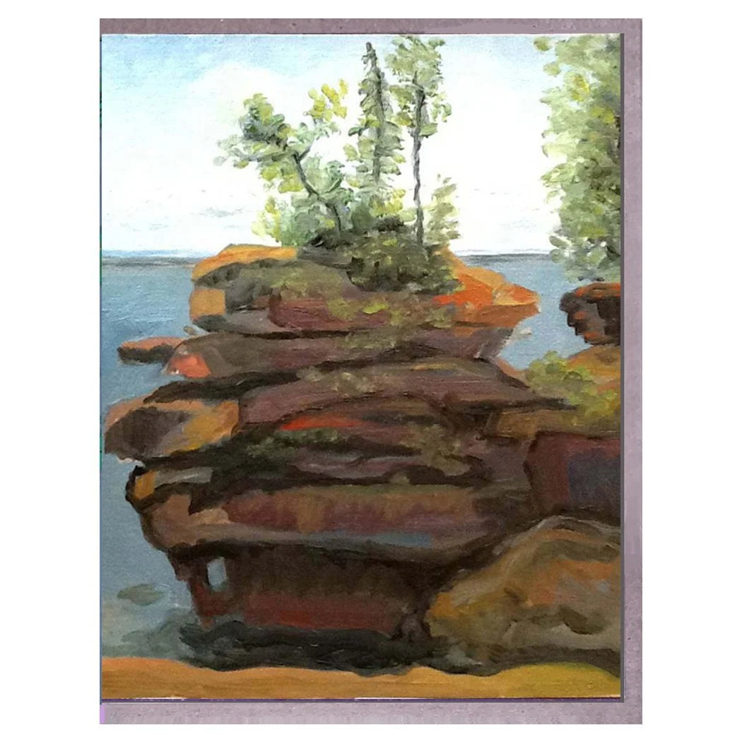 rocks on the lake. card. brenda olson