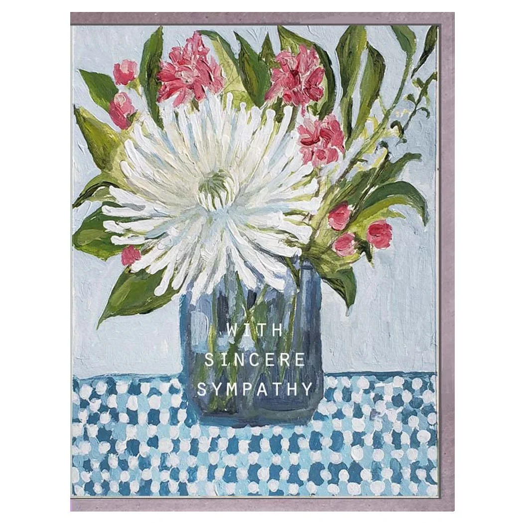 white flower-sympathy. card. brenda olson