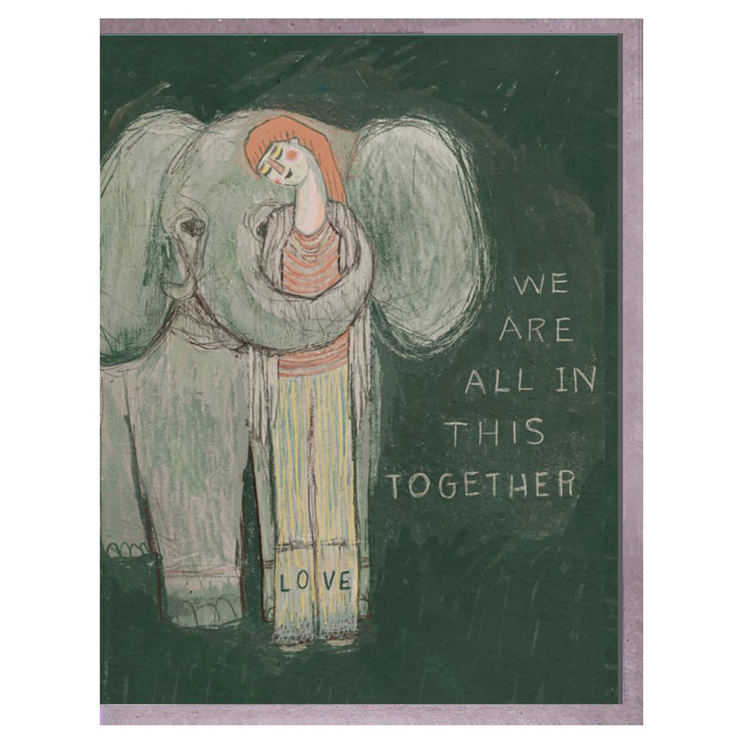 elephant + girl. card. brenda olson