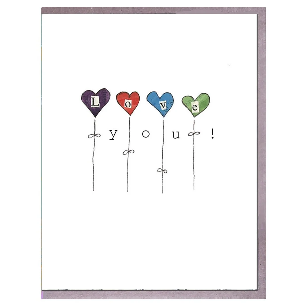 heart balloons-love you. card. brenda olson