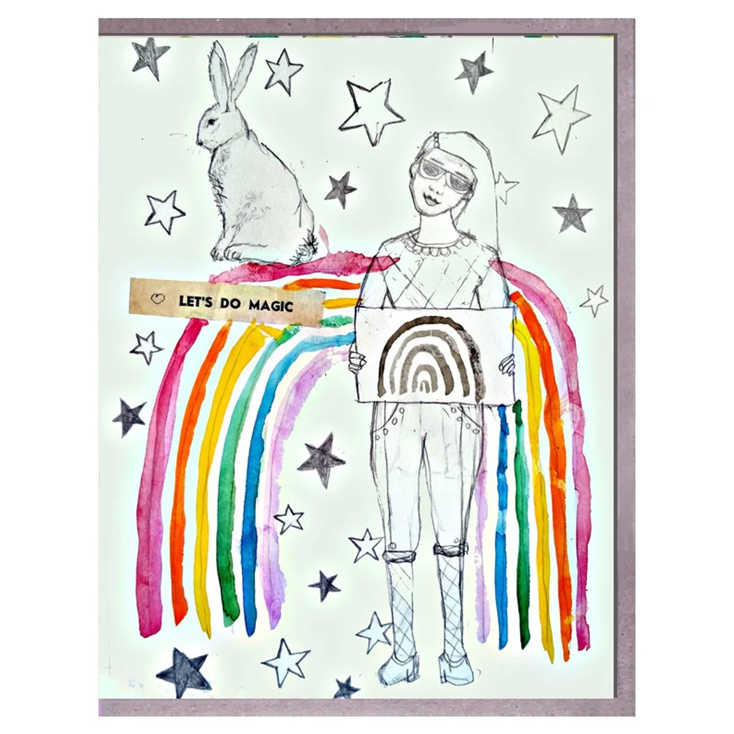 girl magic rainbow. card. brenda olson