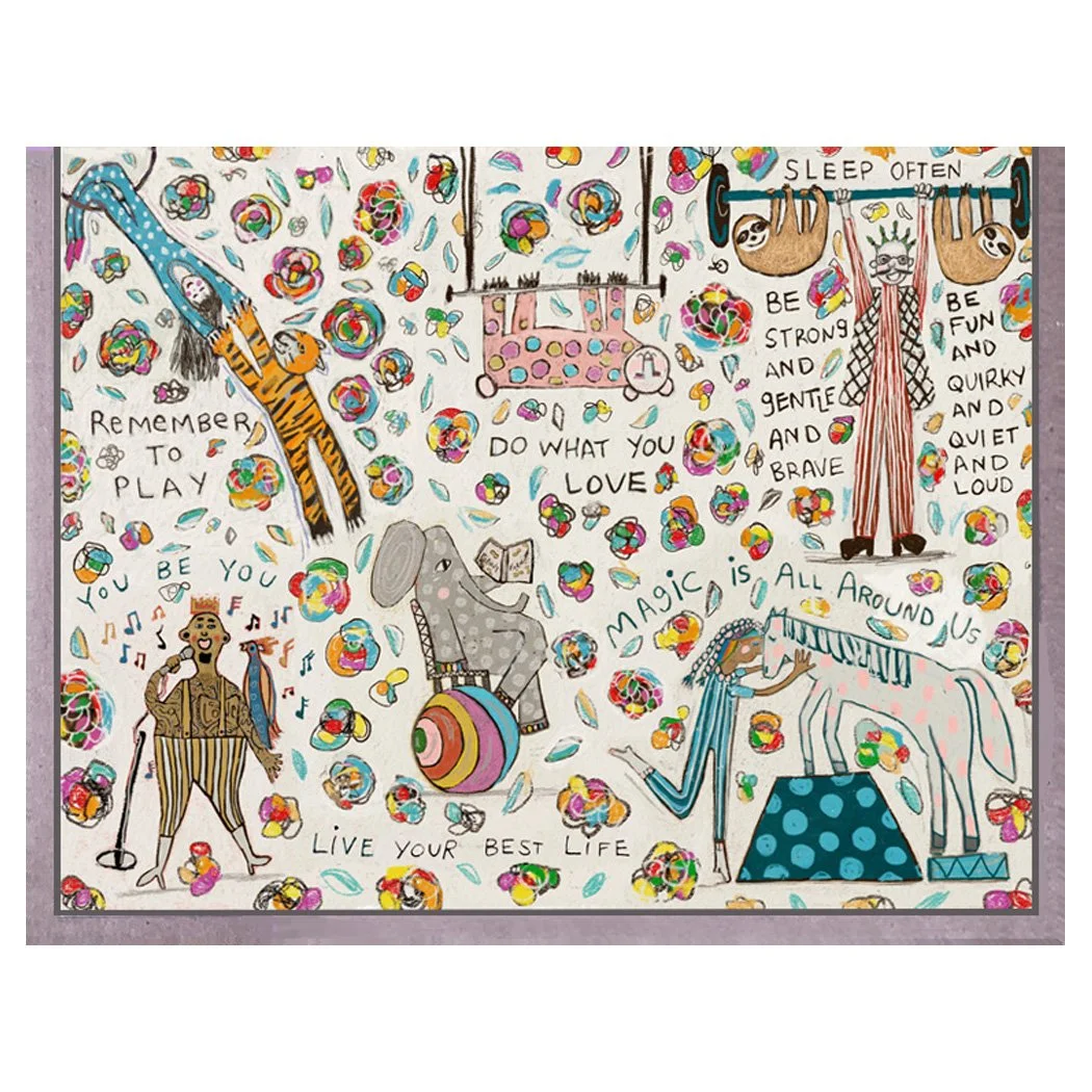 happy animals carnival. card. brenda olson