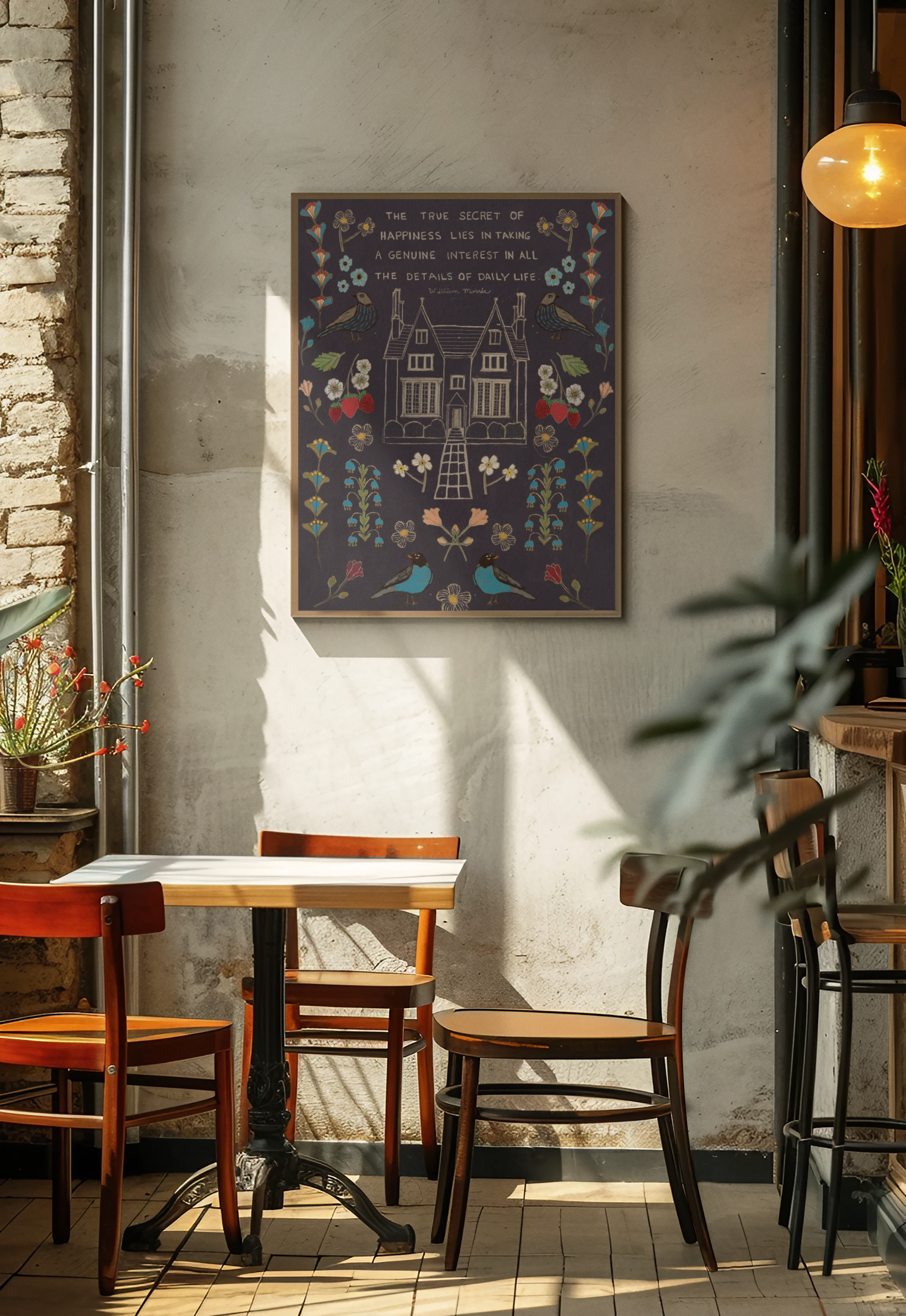 ai-generated-mockup-featuring-a-vertical-art-print-placed-on-a-restaurant-m38965.png