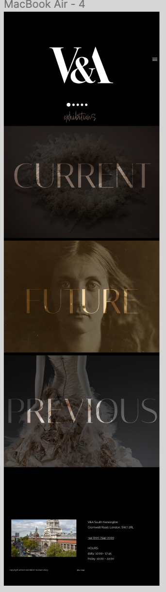 Figma prototype comp for Web Design class (2023).