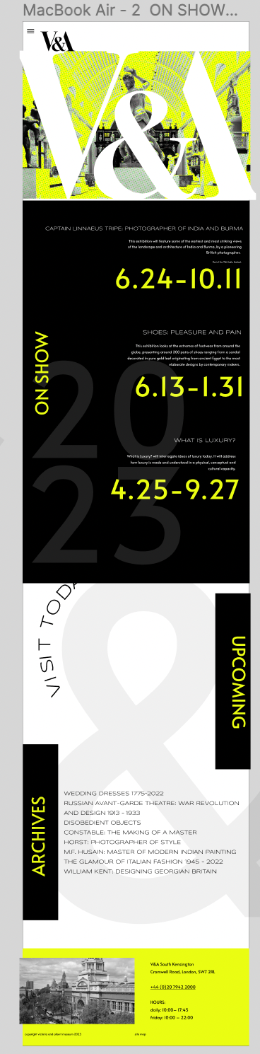 Figma protoype comp for my Web Design class project (2023).