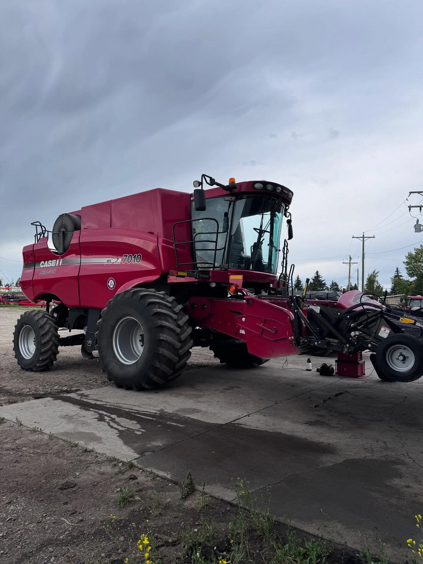 Combine and tractor done for @futureaginc in Olds - always satisfying seeing the final results. #caseih #mobiledetailing