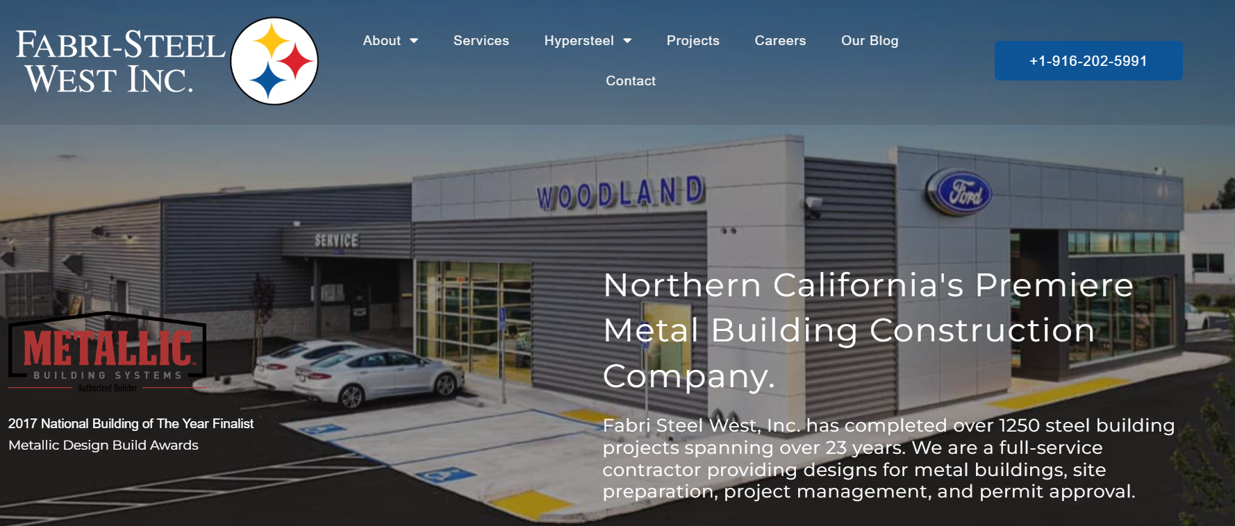 Image of Ford Dealership in Woodland, CA built by Fabri-Steel