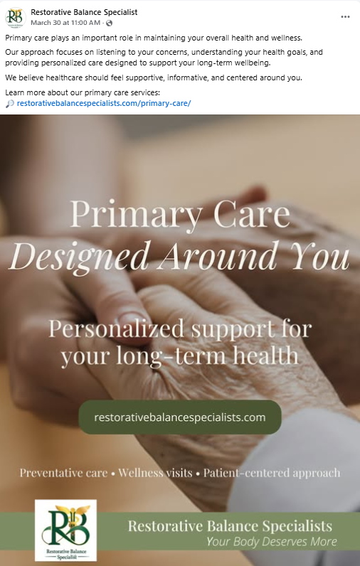 Restorative Balance Specialists social media post