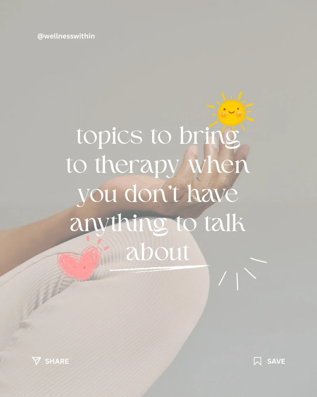 Whether you&rsquo;re brand new to therapy or a seasoned therapy client sometimes we don&rsquo;t even know where to begin or feel like nothing big has happened lately so what should we bring up? 

These categories and subcategories are a great place t