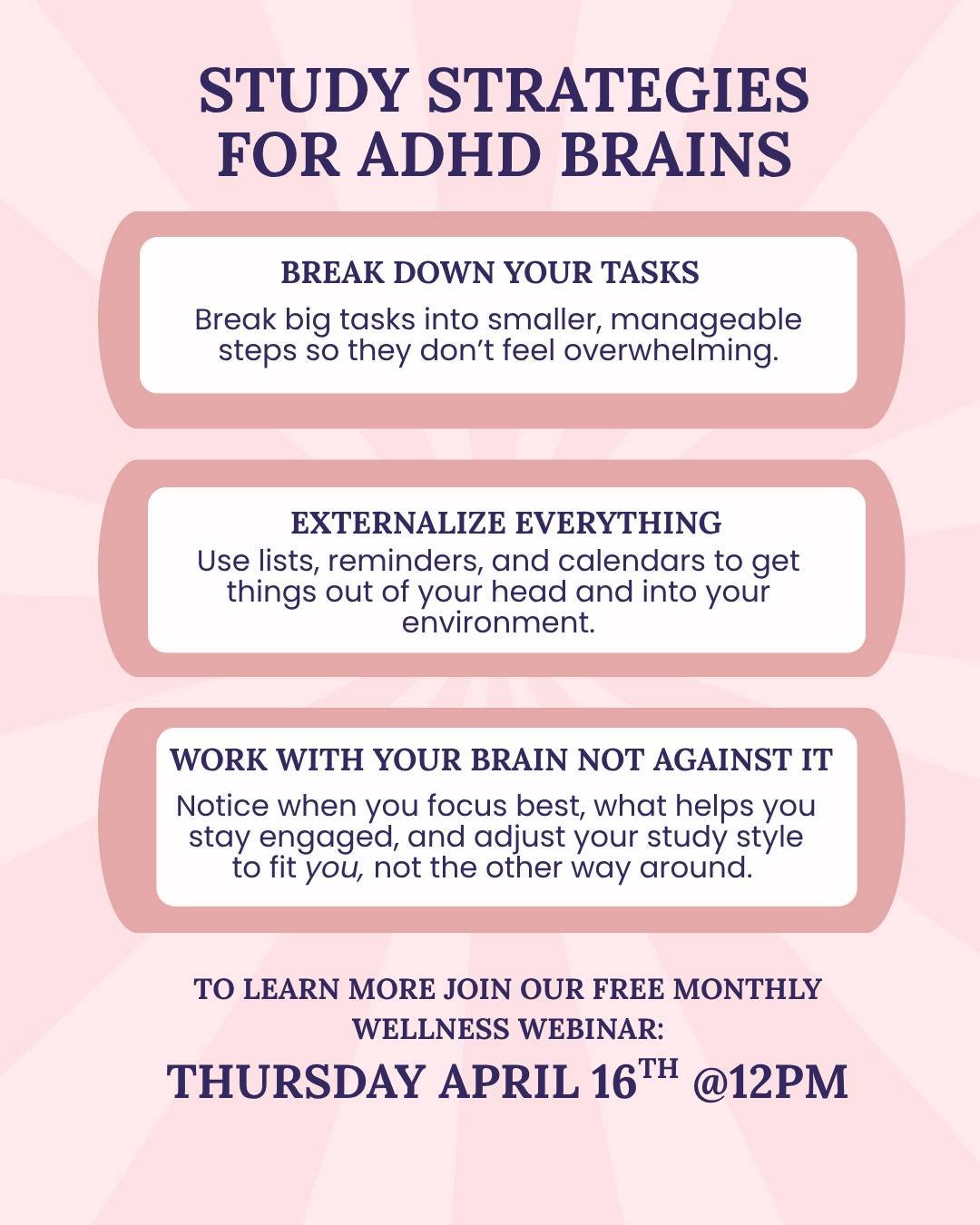Studying with an ADHD brain isn&rsquo;t about trying harder&mdash;it&rsquo;s about doing things differently 🧠✨

If you&rsquo;ve ever felt overwhelmed starting tasks, lost in your own thoughts, or like traditional study advice just doesn&rsquo;t work