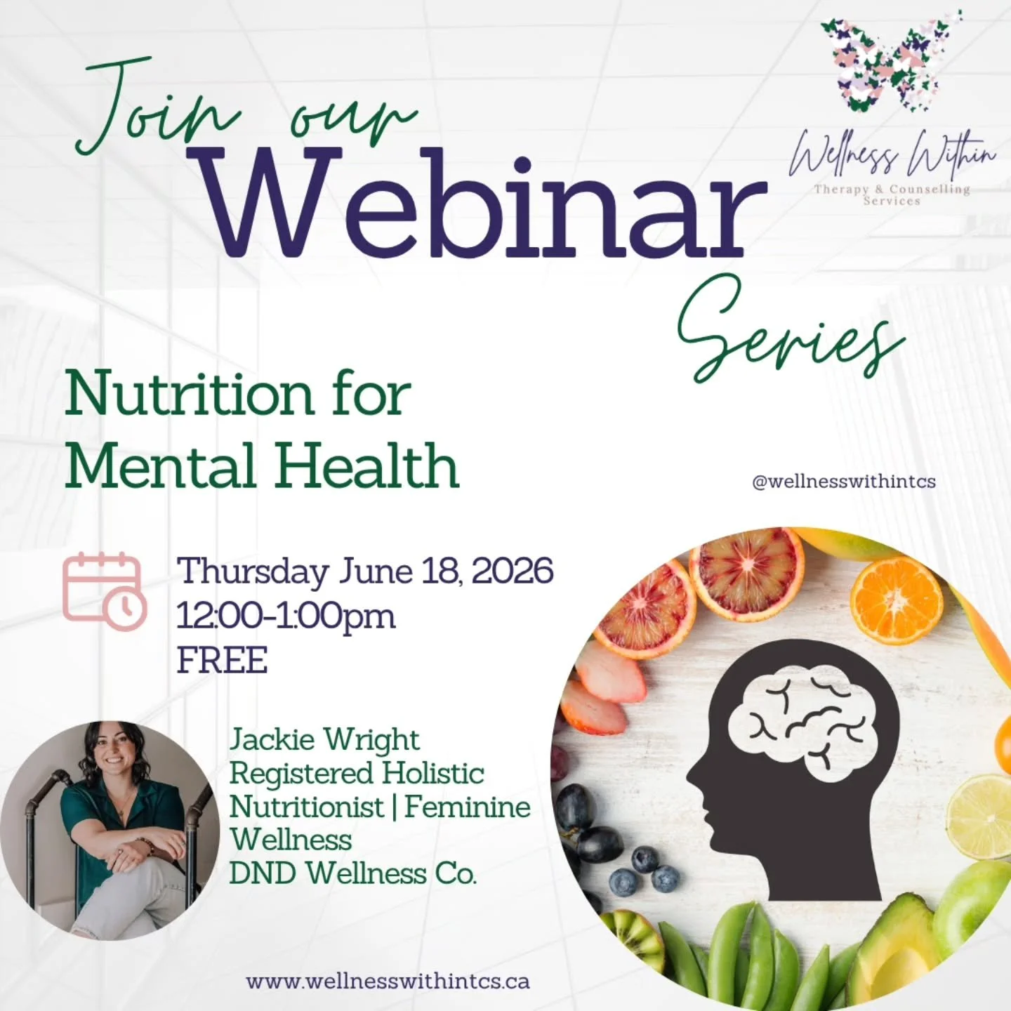 We&rsquo;re looking forward to this upcoming conversation on Nutrition for Mental Health with Jackie Wright 🌿

A gentle, informative space to learn, reflect, and connect &mdash; with no pressure to participate more than you&rsquo;d like. Join us on 