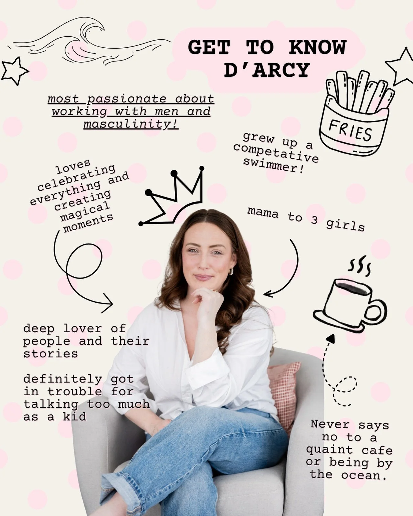 The face behind the therapy chair 🤍✨

Forever a big believer that connection matters, so here&rsquo;s a little peek into who I am outside of the office.

A mama of three girls, a lover of deep conversations &amp; existential questioning, cozy caf&ea