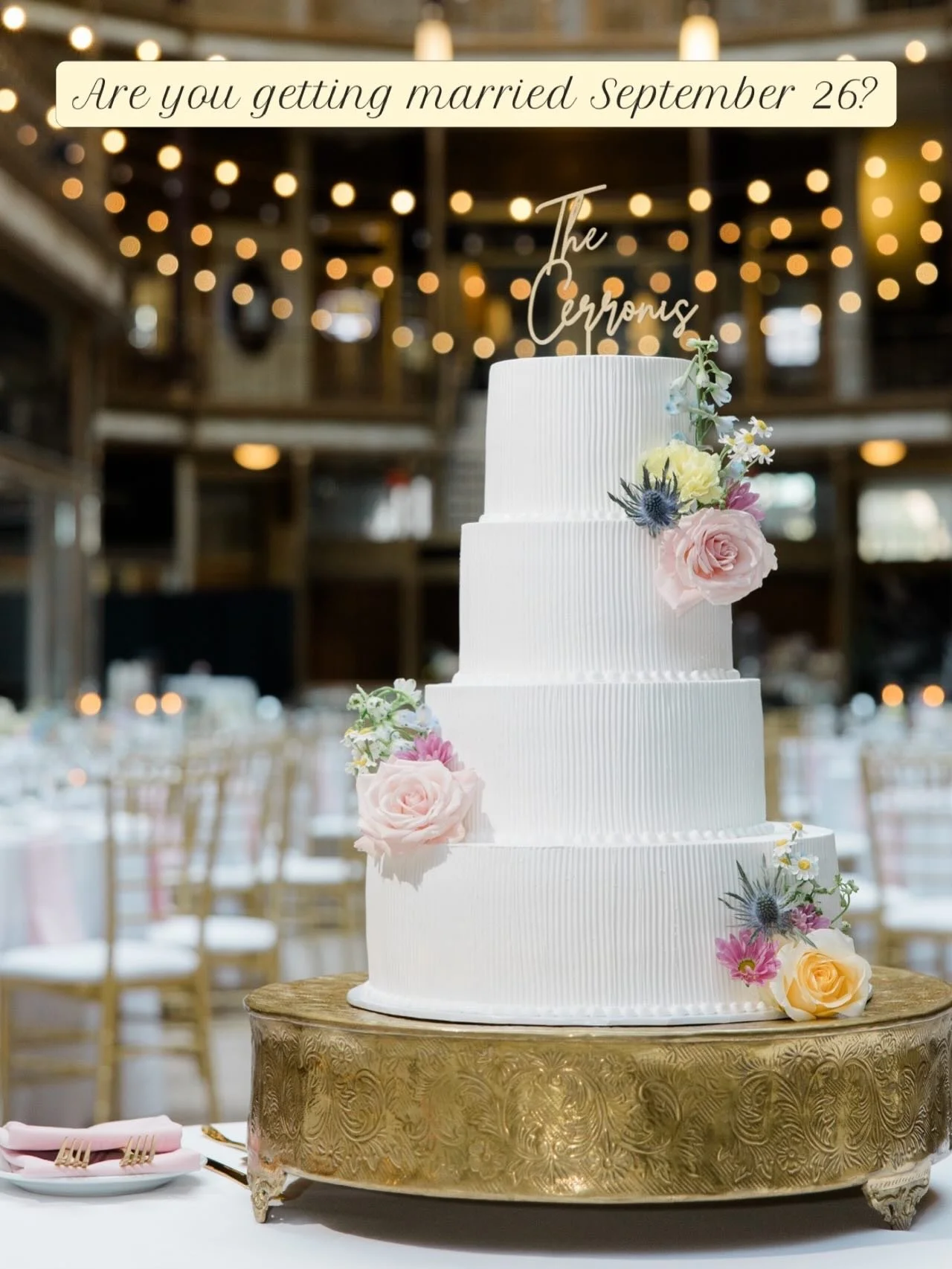 💍 Great news, engaged couples!!

A wedding date has just become available on our calendar! If you&rsquo;ve been searching for the perfect cake for your special day, now is your chance. 

🗓️ Newly available date: September 26, 2026!

Tag a bride who