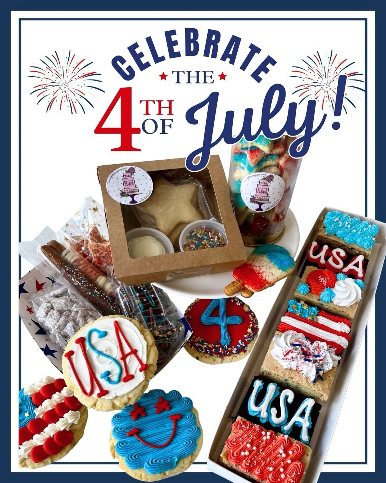 Are you ready for the 4th of July and our 250th?! 🇺🇸

All week (through Friday) we&rsquo;ll have specials to celebrate!

❤️ Buttercream Sugar Cookies
🤍 Brownie and Blondie Treat Tray
💙 Star Spangled Snack Pack (puppy chow, chocolate covered pretz