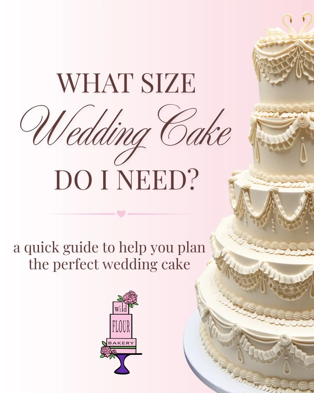 Next up in our Saturday Wedding series is here to help you figure out what size cake you will need! 💍🎂❤️

There are so many details involved when it comes to planning a wedding; we are hoping to make the cake the easiest and *sweetest* part of your