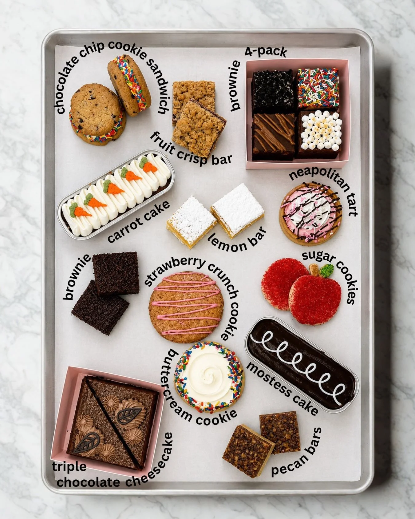 Take a peek at this week&rsquo;s lineup! It&rsquo;s looking pretty delicious if we do say so 😋 

✨And of course, you&rsquo;ll still find all of our tried and true cookies and bakery favorites alongside this week&rsquo;s lineup!