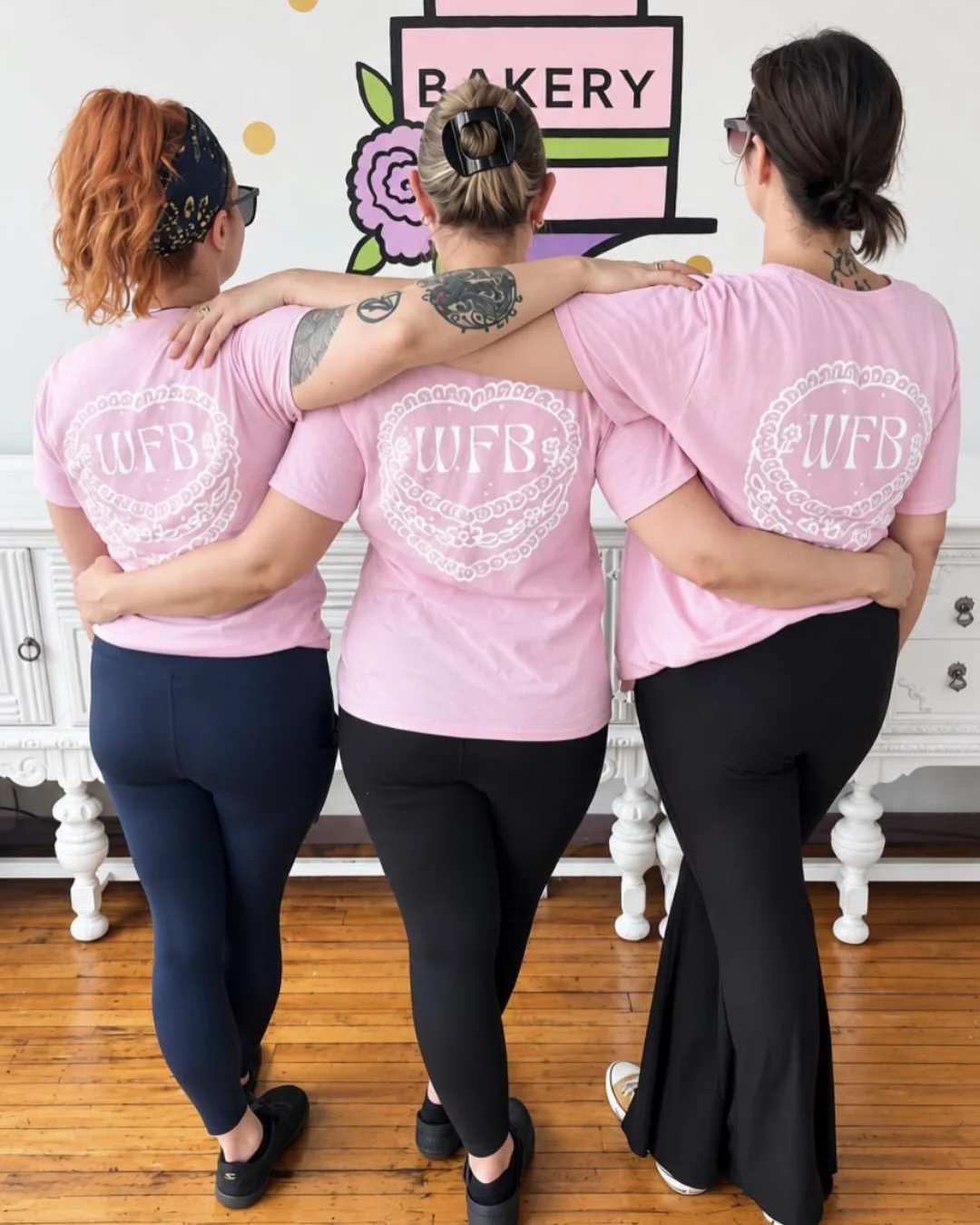 Happy October 3rd to all who celebrate! 💕

How cute are these new pink shirts?! The best part &mdash; the wild flour bakery on the front is Sue&rsquo;s handwriting 🥹