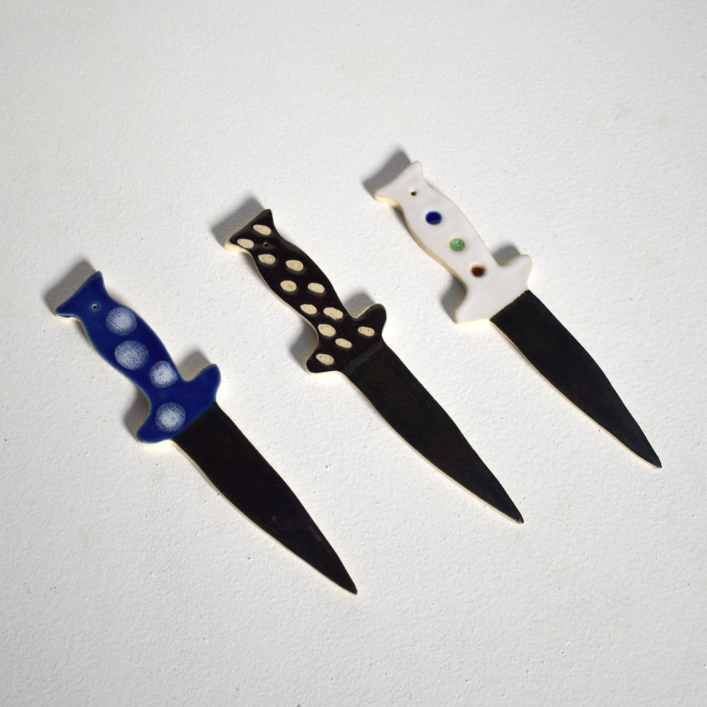 Ceramic Knife Incense Holder — Small Spells