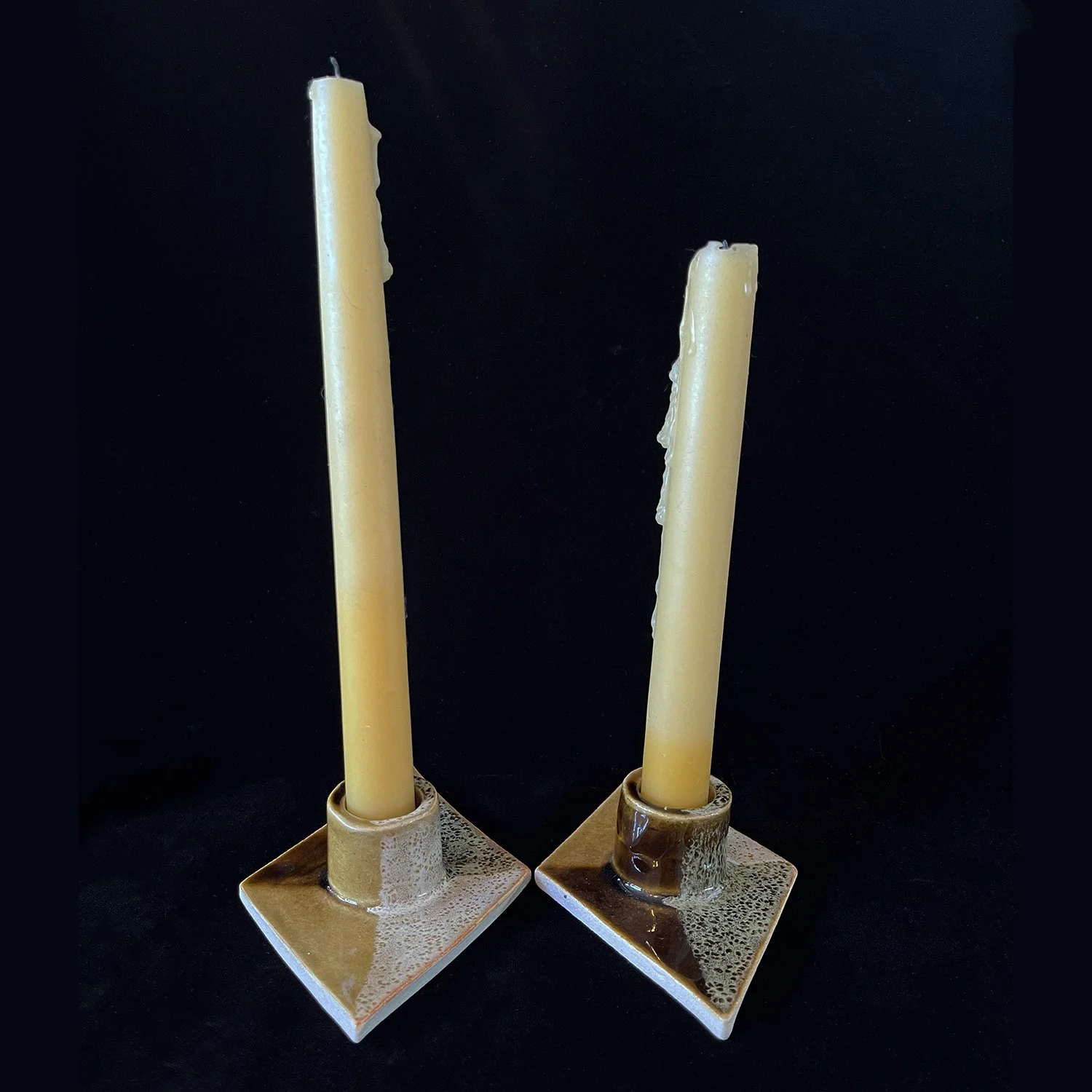 LAST CHANCE: Pair of Diamond Quadrant Candleholders