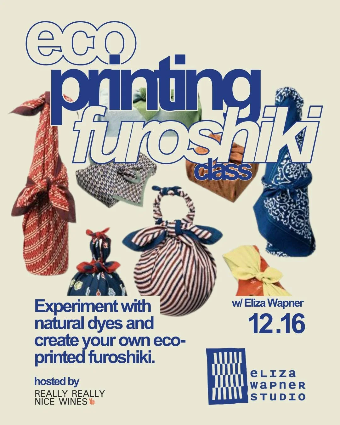 ✨ 🎶 it's tiiiiiii-iiimmmeeeee 🎵 ✨ it's our F I N A L  C O Z Y  C R A F T  N I T E on Tuesday 12/16! 💐 🍷 🥕 learn the art of 'eco-printing' - dyeing fabric with natural pigments from organic materials - from Eliza Wapner of @elizawapner.studio - +