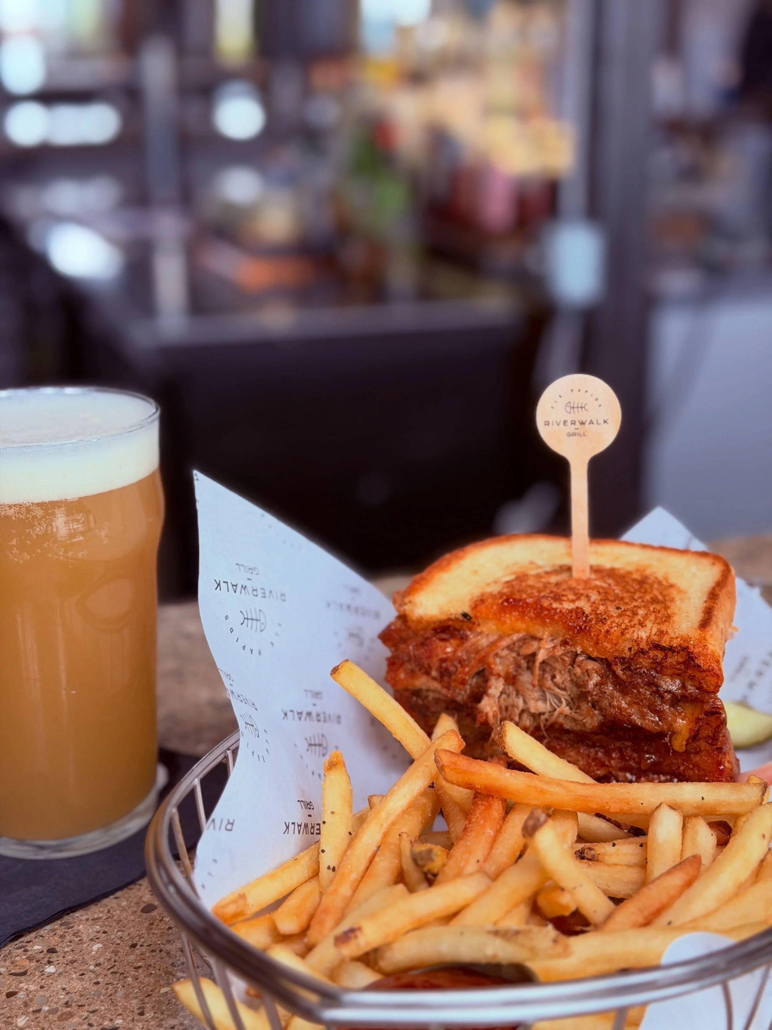 Sweet meets smoky 🍒🔥
Riverwalk Grill&rsquo;s Pulled Pork Melt is stacked with tender carnitas, melted cheese, and drizzled in our signature cherry barbecue sauce 🤌

Trust us&hellip; this one hits different.
#riverwalkgrill #elkrapids #foodie #eatl