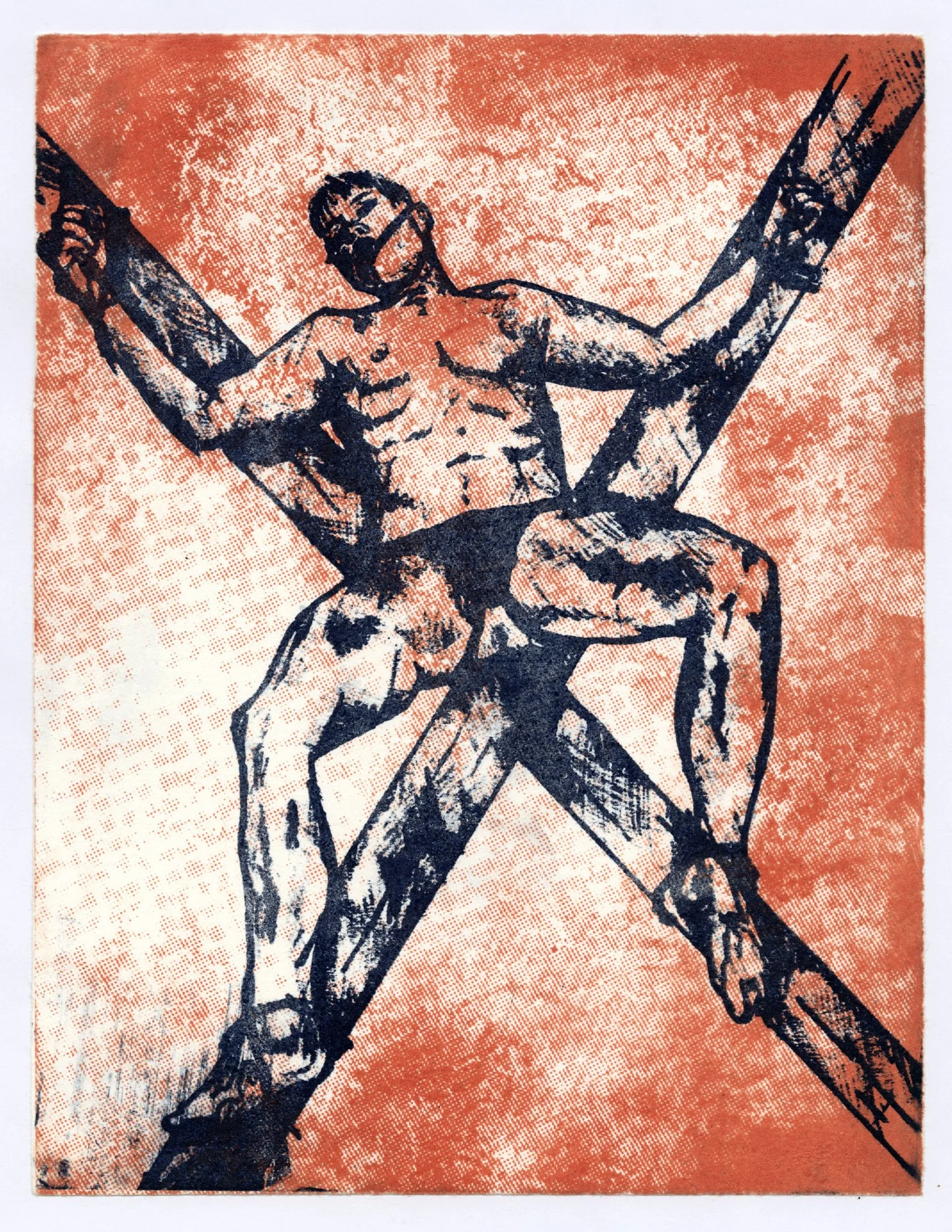 𝘴𝘵.𝘢𝘯𝘥𝘳𝘦𝘸'𝘴 𝘤𝘳𝘰𝘴𝘴. 2023. two plate photolithograph on rives BFK. 8" x 10". edition of 5.