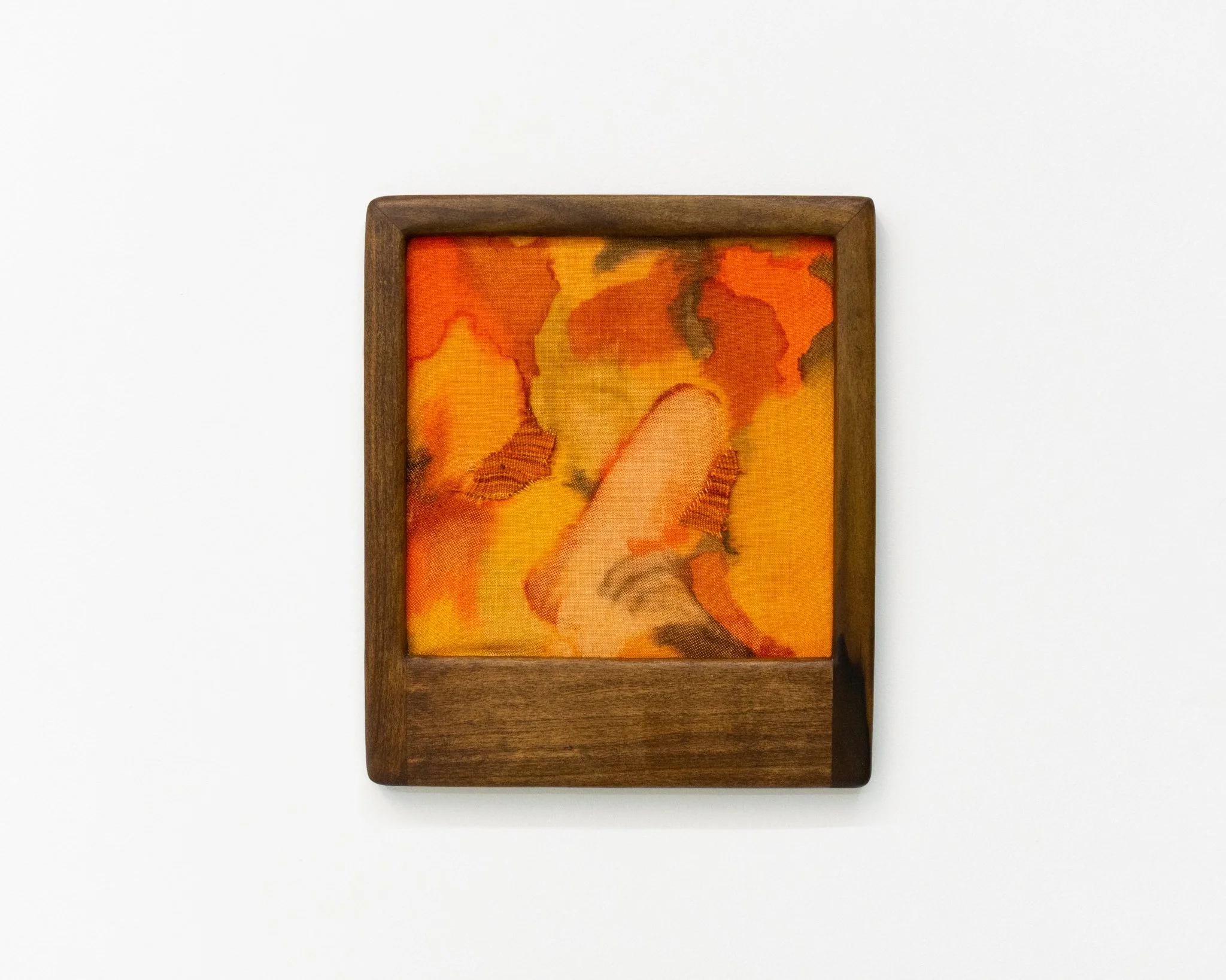 𝘢𝘧𝘵𝘦𝘳𝘪𝘮𝘢𝘨𝘦 𝘝. 2026. silkscreen monoprint using fiber reactive dyes on dyed linen, dyed cotton. stretched in poplar artist's frame. 11.5" x 13.5".
