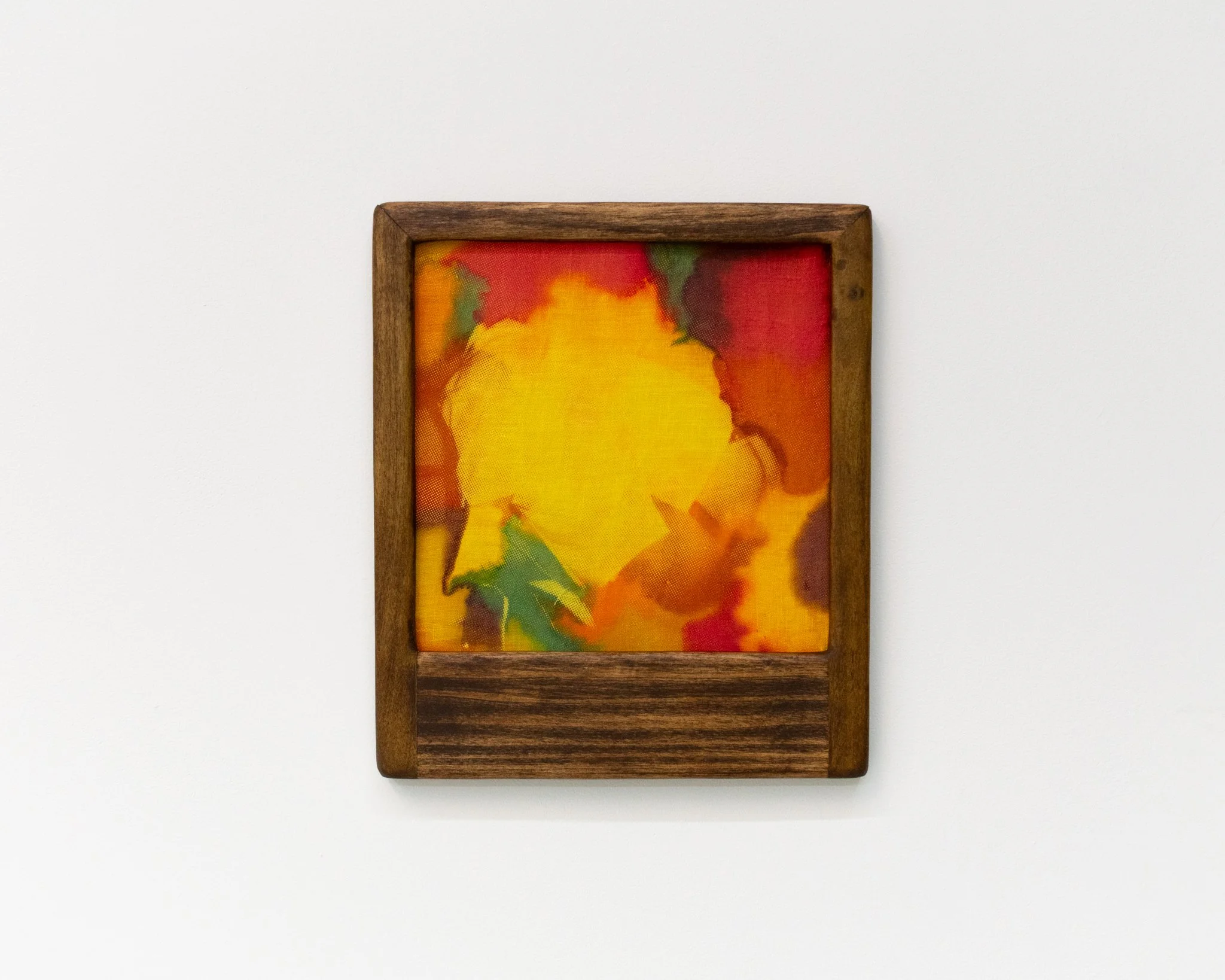 𝘢𝘧𝘵𝘦𝘳𝘪𝘮𝘢𝘨𝘦 𝘟. 2026. silkscreen monoprint using fiber reactive dyes on dyed linen, dyed cotton. stretched in poplar artist's frame. 11.5" x 13.5".