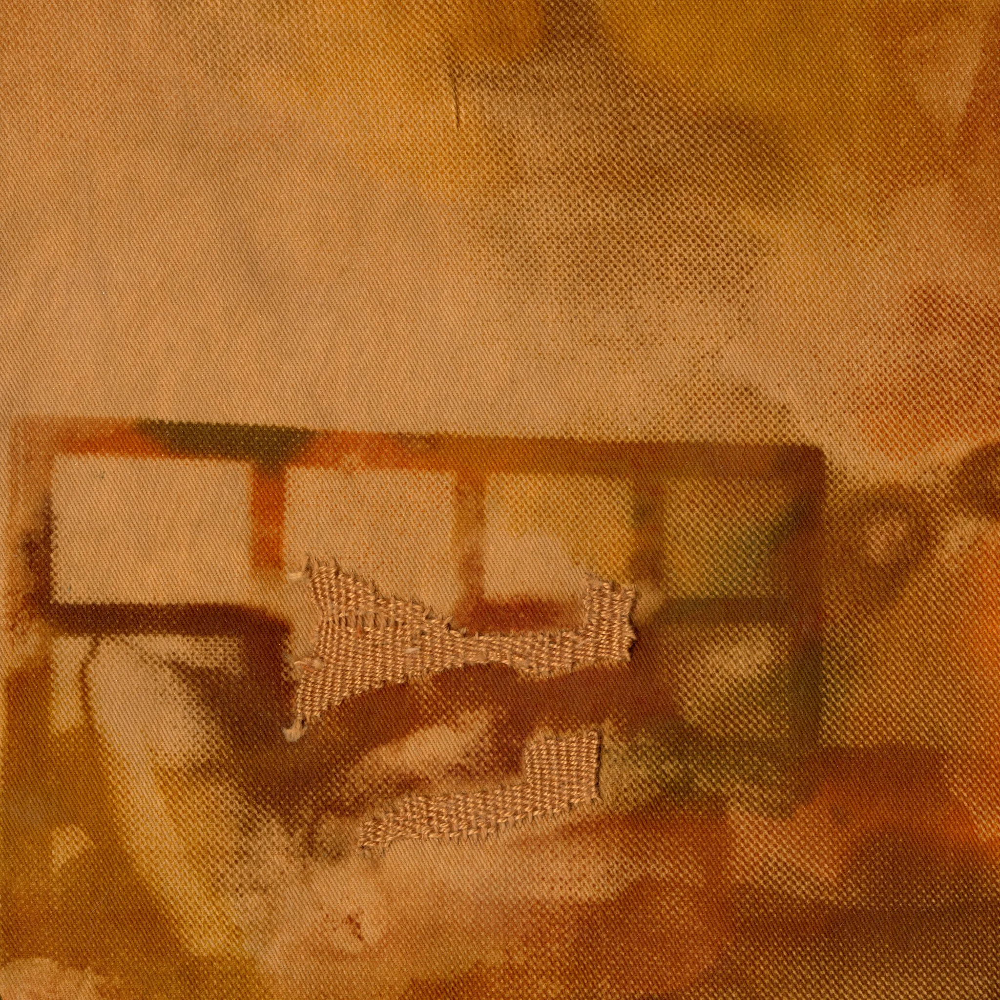 untitled. 2025. silkscreen monoprint with MX fiber reactive dyes on cotton, cotton thread. 10" x 10". 