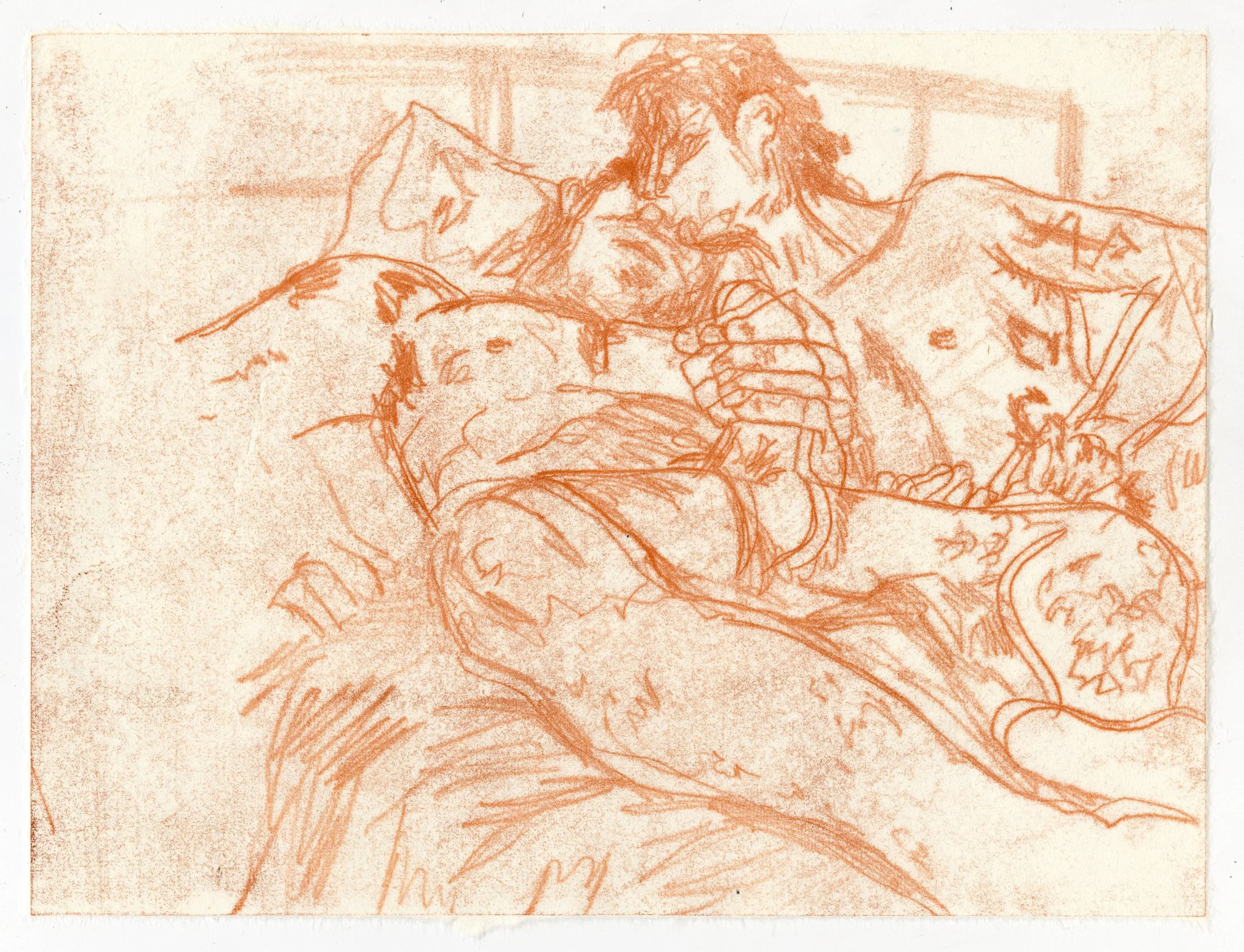 with him II (2025).
oil based trace monotype on mulberry paper
9" x 12"