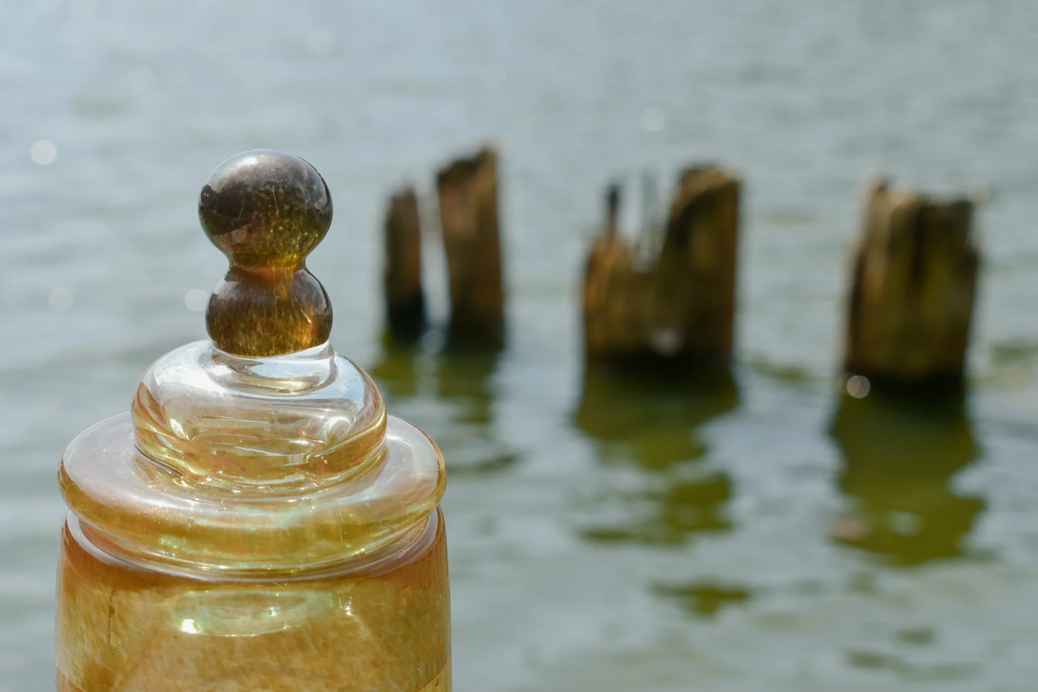 𝘶𝘯𝘵𝘪𝘵𝘭𝘦𝘥 (𝘰𝘹-𝘣𝘰𝘸 𝘳𝘦𝘭𝘪𝘲𝘶𝘢𝘳𝘺). (2025).
blown glass filled with water from the ox-bow lagoon, rocks from glenn beach.
13.5" x 8.5" x 8.5".
thank you to victoria ahmadizadeh melendez, kenny kay, josie laly, and muskwrat evans for yo