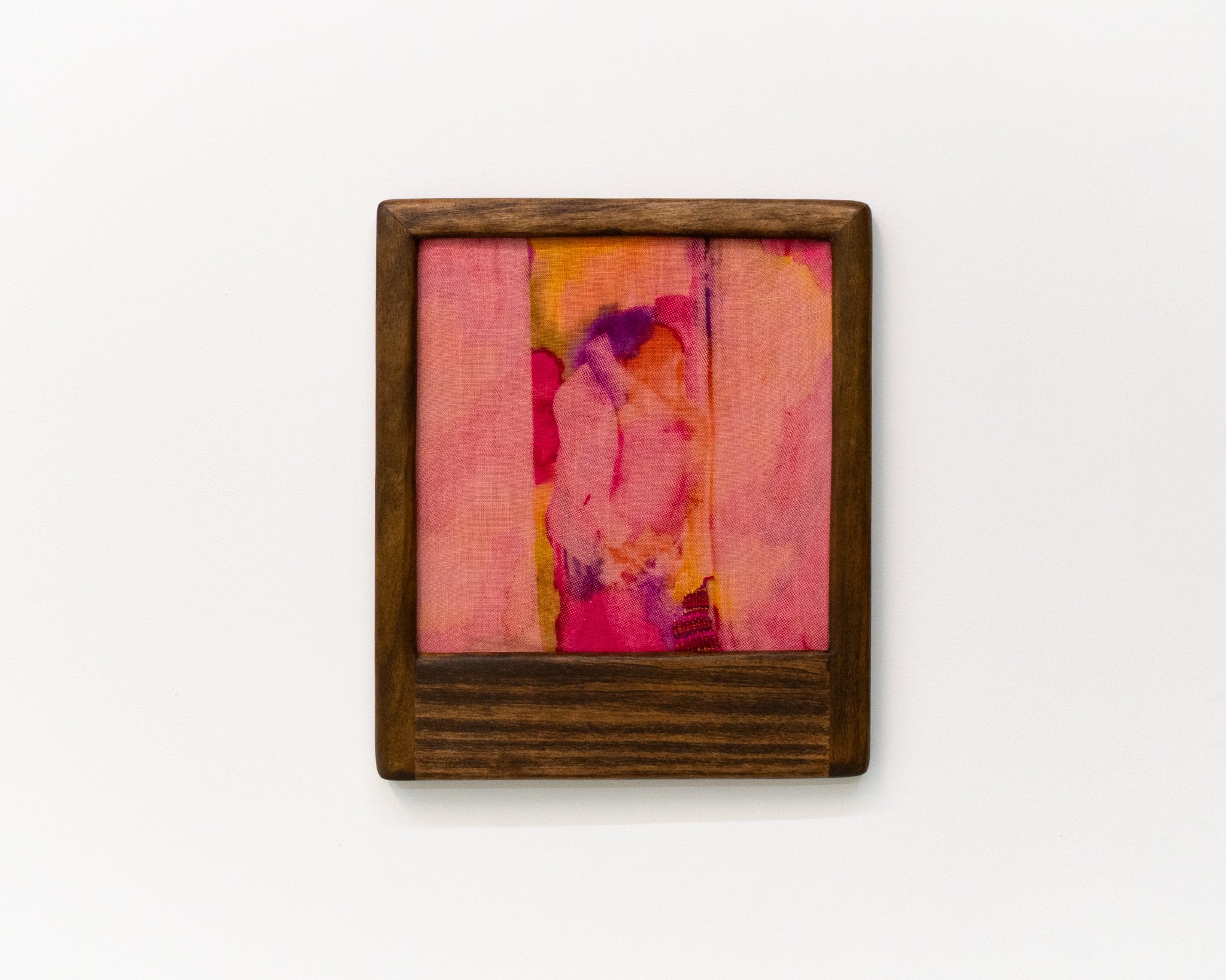 𝘢𝘧𝘵𝘦𝘳𝘪𝘮𝘢𝘨𝘦 𝘝𝘐𝘐𝘐. 2026. silkscreen monoprint using fiber reactive dyes on dyed linen, dyed cotton. stretched in poplar artist's frame. 11.5" x 13.5".