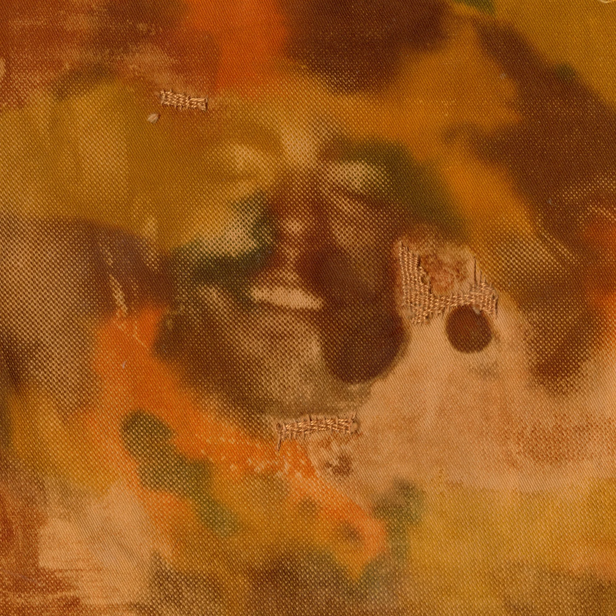 untitled. 2025. silkscreen monoprint with MX fiber reactive dyes on cotton, cotton thread. 10" x 10". 