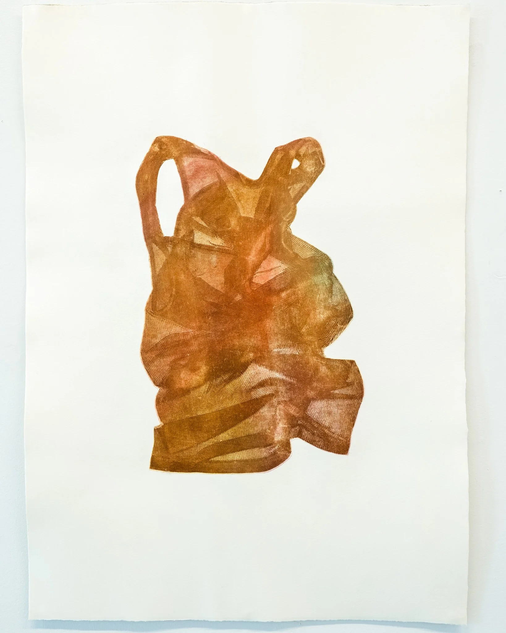 𝘴𝘦𝘭𝘧 𝘱𝘰𝘳𝘵𝘳𝘢𝘪𝘵 (𝘐𝘐𝘐) - from the series 𝘴𝘦𝘭𝘧 𝘱𝘰𝘳𝘵𝘳𝘢𝘪𝘵 𝘸𝘪𝘵𝘩 𝘭𝘶𝘤𝘢𝘴. 2026. soft ground etching on hahnemuhle copperplate; spit bite aquatint, a la poupee on mulberry paper chine-colle. 22" x 30".