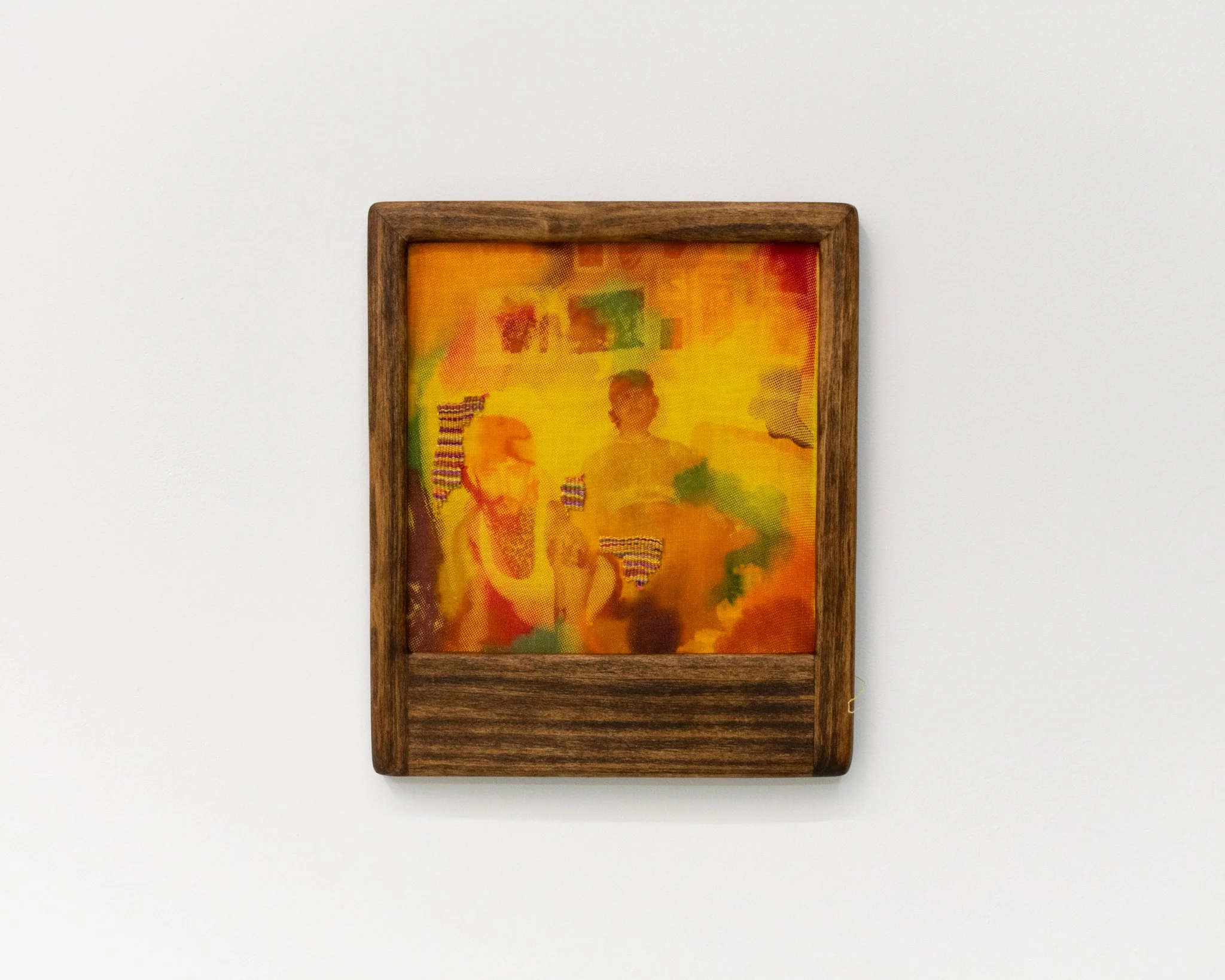 𝘢𝘧𝘵𝘦𝘳𝘪𝘮𝘢𝘨𝘦 𝘟𝘐. 2026. silkscreen monoprint using fiber reactive dyes on dyed linen, dyed cotton. stretched in poplar artist's frame. 11.5" x 13.5".