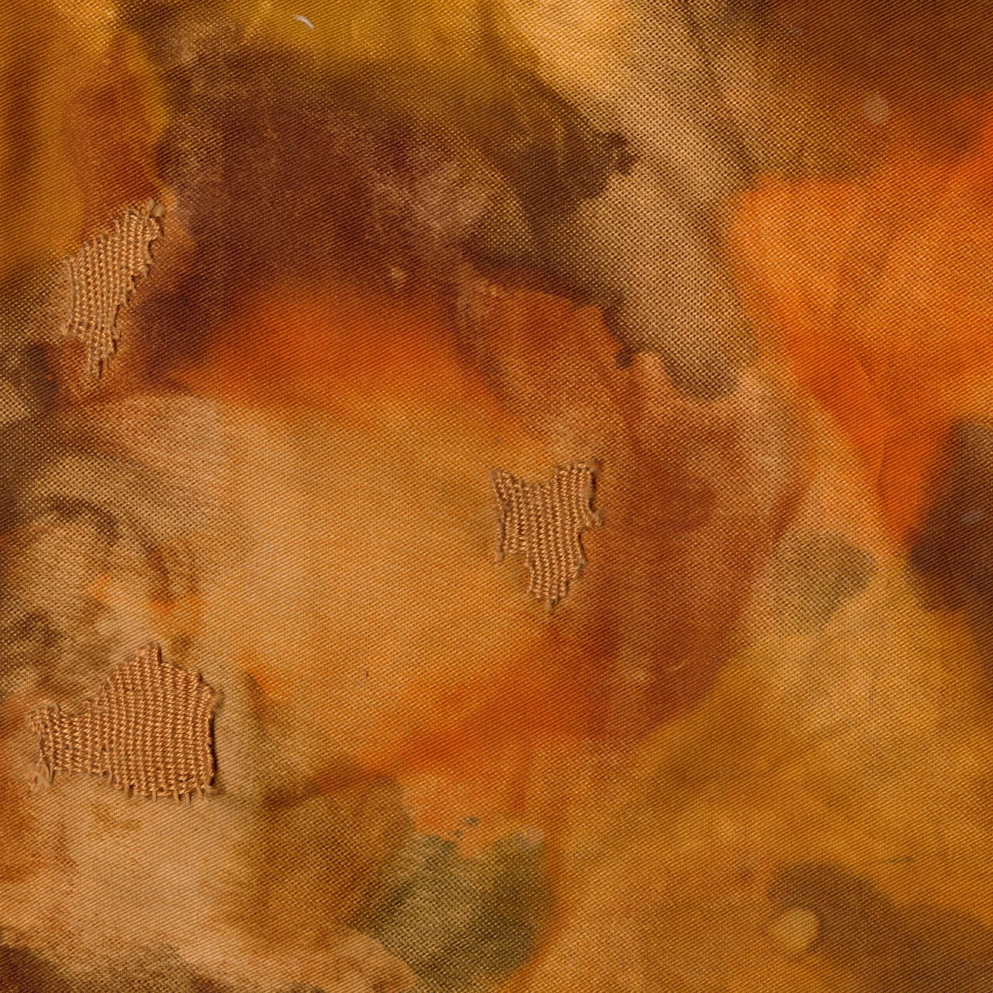 untitled. 2025. silkscreen monoprint with MX fiber reactive dyes on cotton, cotton thread. 10" x 10". 