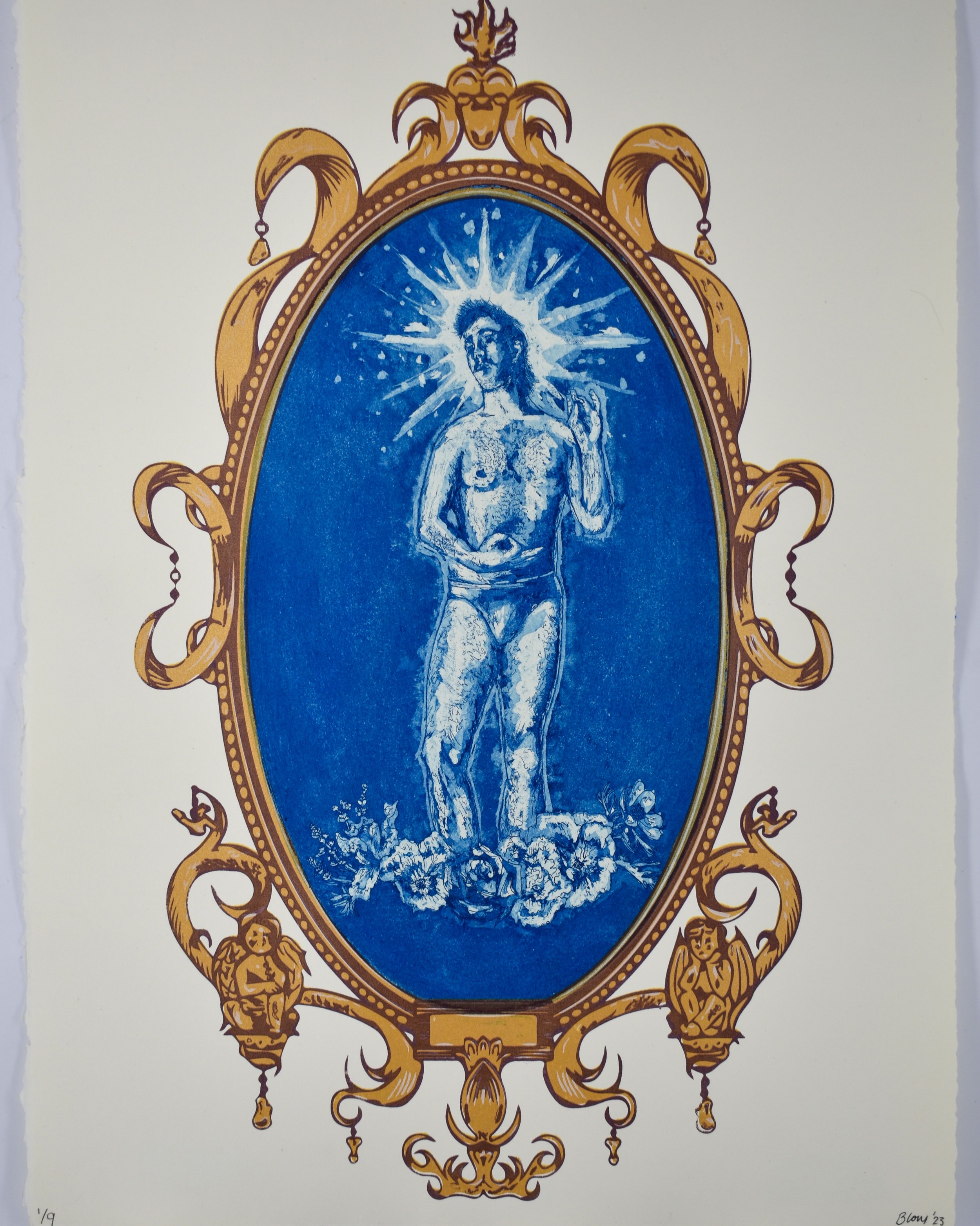 𝘤𝘰𝘯𝘴𝘦𝘤𝘳𝘢𝘵𝘪𝘰𝘯. 2023. copper etching with hardground and aquatint, screen print on legion stonehnege. 11" x 15". edition of 9. 