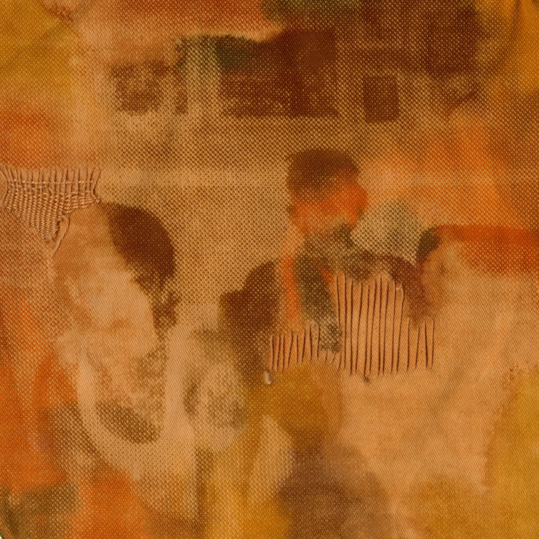 untitled. 2025. silkscreen monoprint with MX fiber reactive dyes on cotton, cotton thread. 10" x 10". 