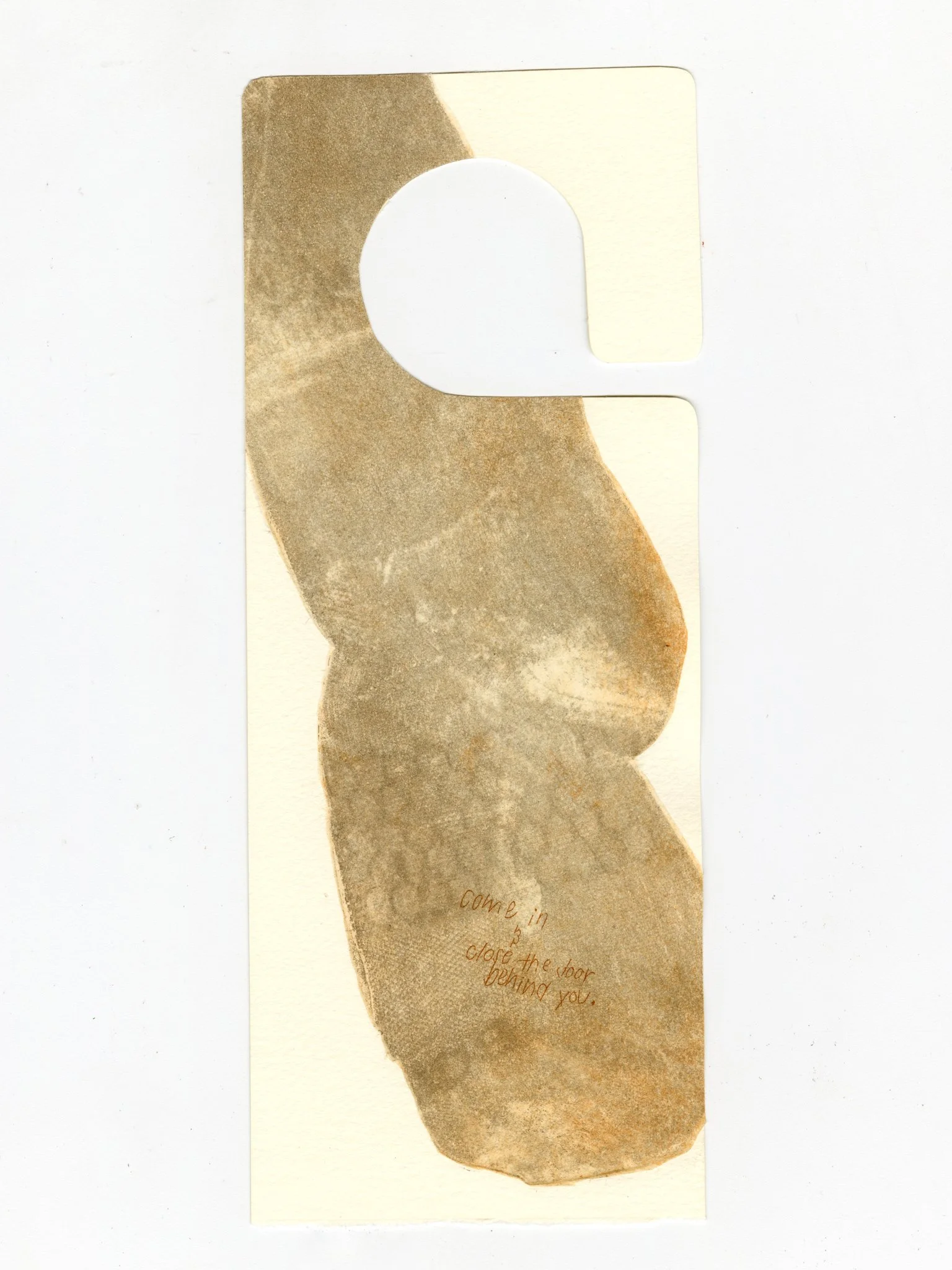 come in & close the door behind you [sexile] (2025). two plate etching with softground, spit bite aquatint, and mulberry paper chine colle on hahnemuhle copperplate paper. 10" x 8".  edition of 20 + 10 artist proofs. 