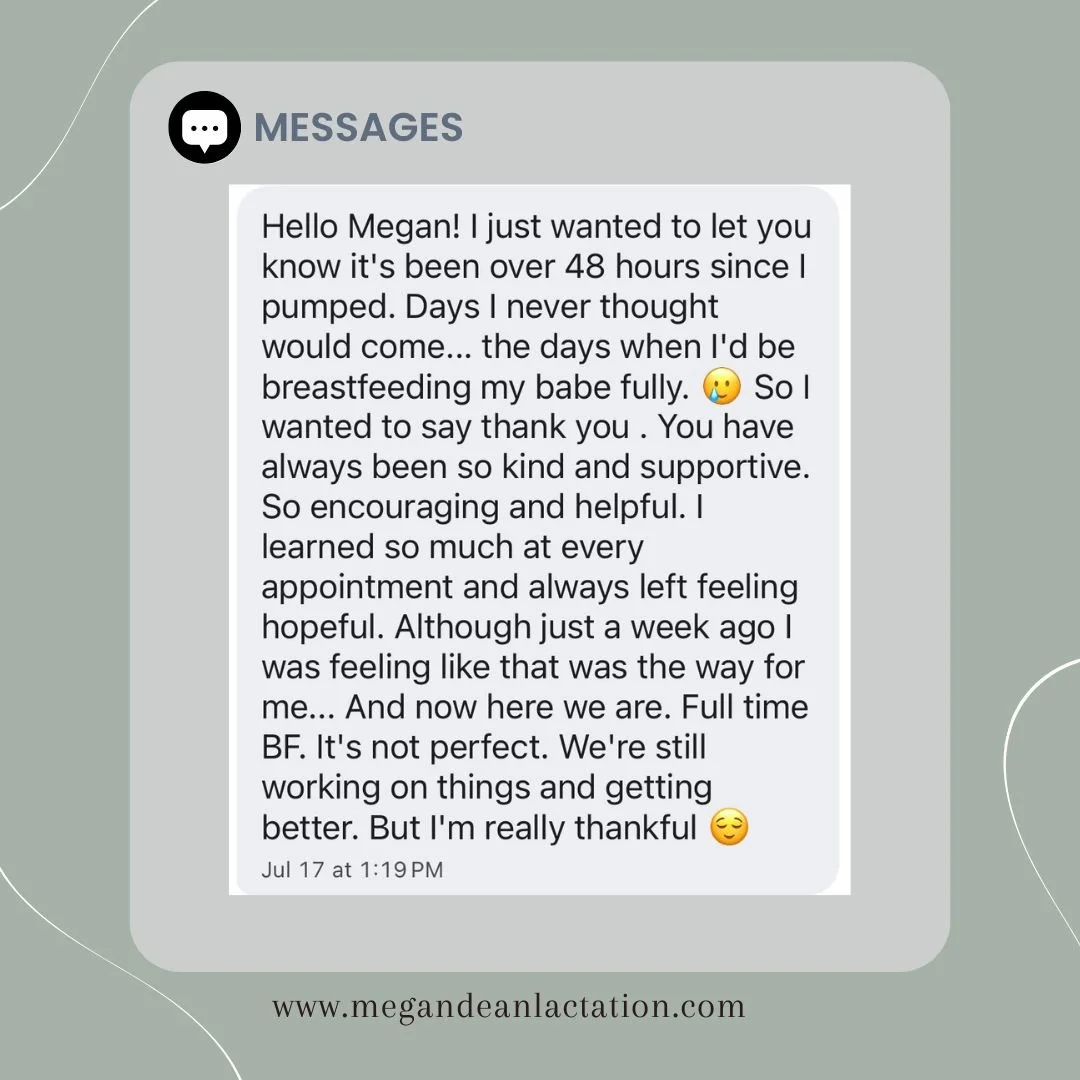 I received this heartfelt message from a client I’ve been supporting in her feeding journey...
Yes- I’m here to educate, support, guide, and reassure. But the real strength? That comes from you as moms!
You’re the one showing up, ma
