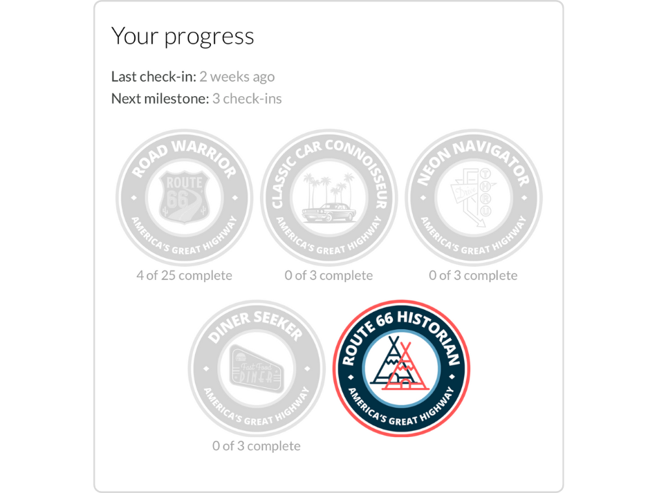   New Progress Section in Challenges encourages visitors informed and encourages them unlock more badges.  