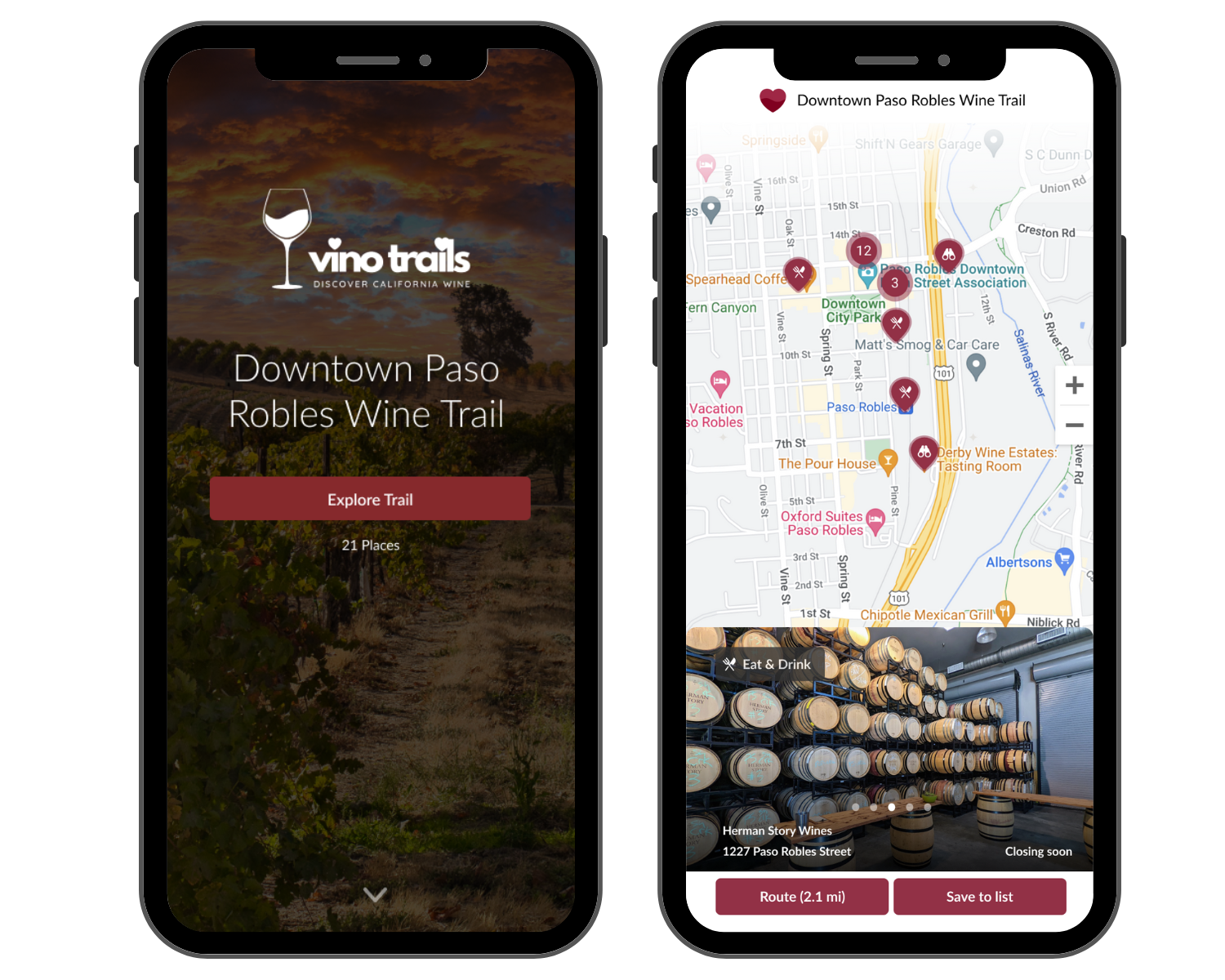 Downtown Paso Robles Wine Trail, powered by Seeker