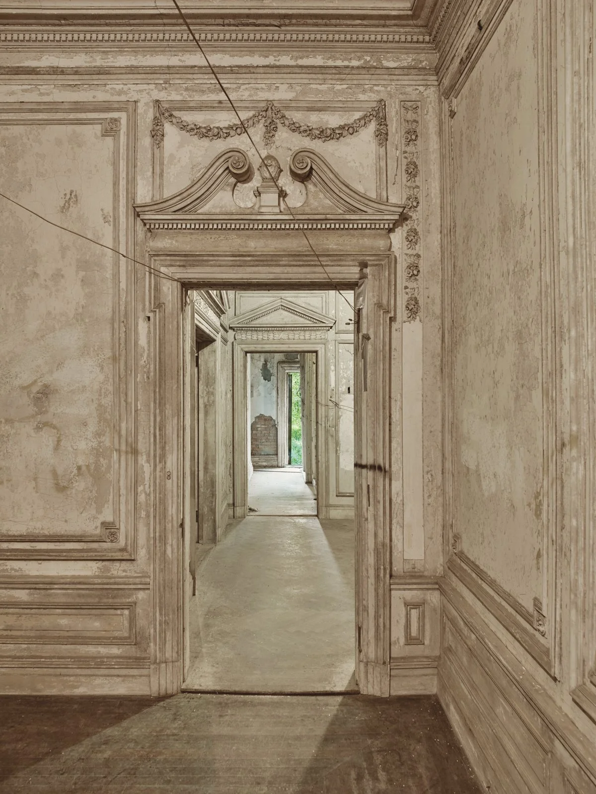 Looking east from billiard room today