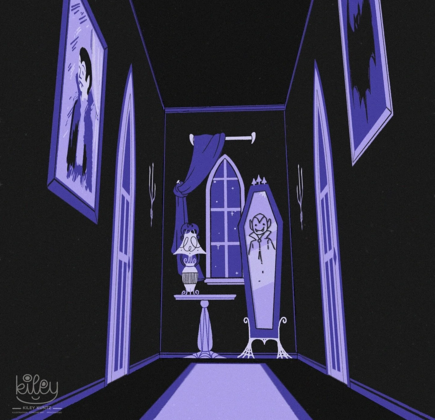 Spent some time working on this &ldquo;Dracula Hallway&rdquo; environment and built it in blender as a little experiment.

There are things I&rsquo;d change of course. The doors, candles, and rug are all flats on the wall instead of individual pngs b