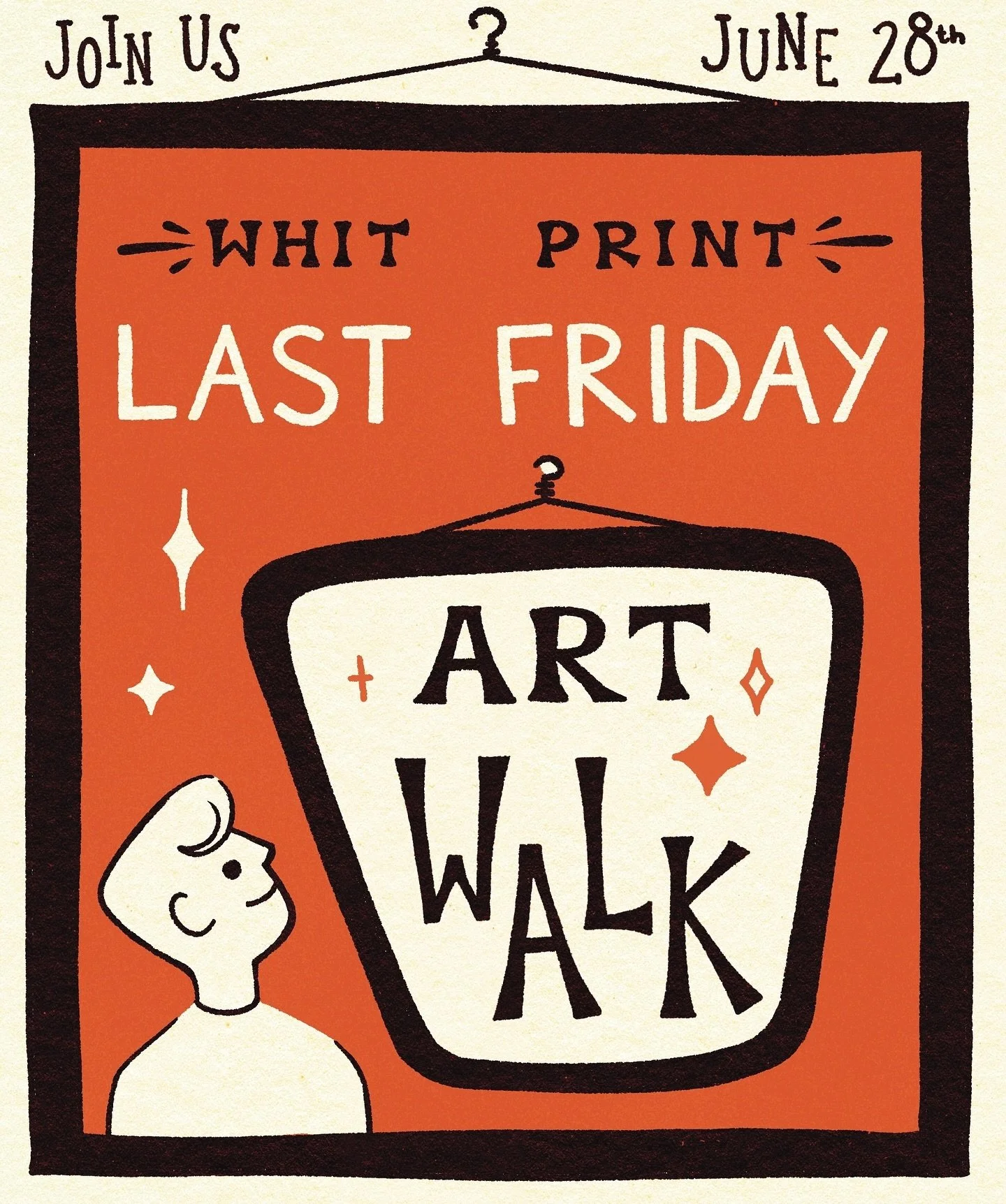 Illustrated this little Ad for the print studio! I work at Whiteaker Printmakers, a printmaking studio in Eugene. 
I don&rsquo;t have many of my Eugene people on this account, but thought I&rsquo;d let people know we&rsquo;re opening Whit&rsquo;s doo
